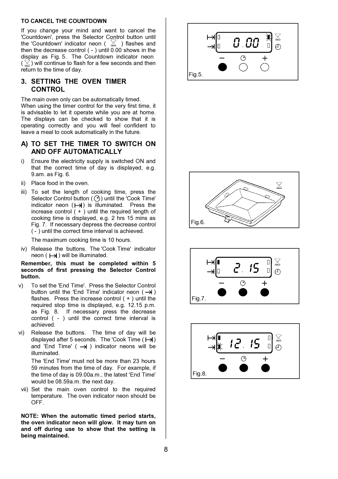 Zanussi ZCE 7550, ZCE 7551 manual Setting the Oven Timer Control, To SET the Timer to Switch on and OFF Automatically 