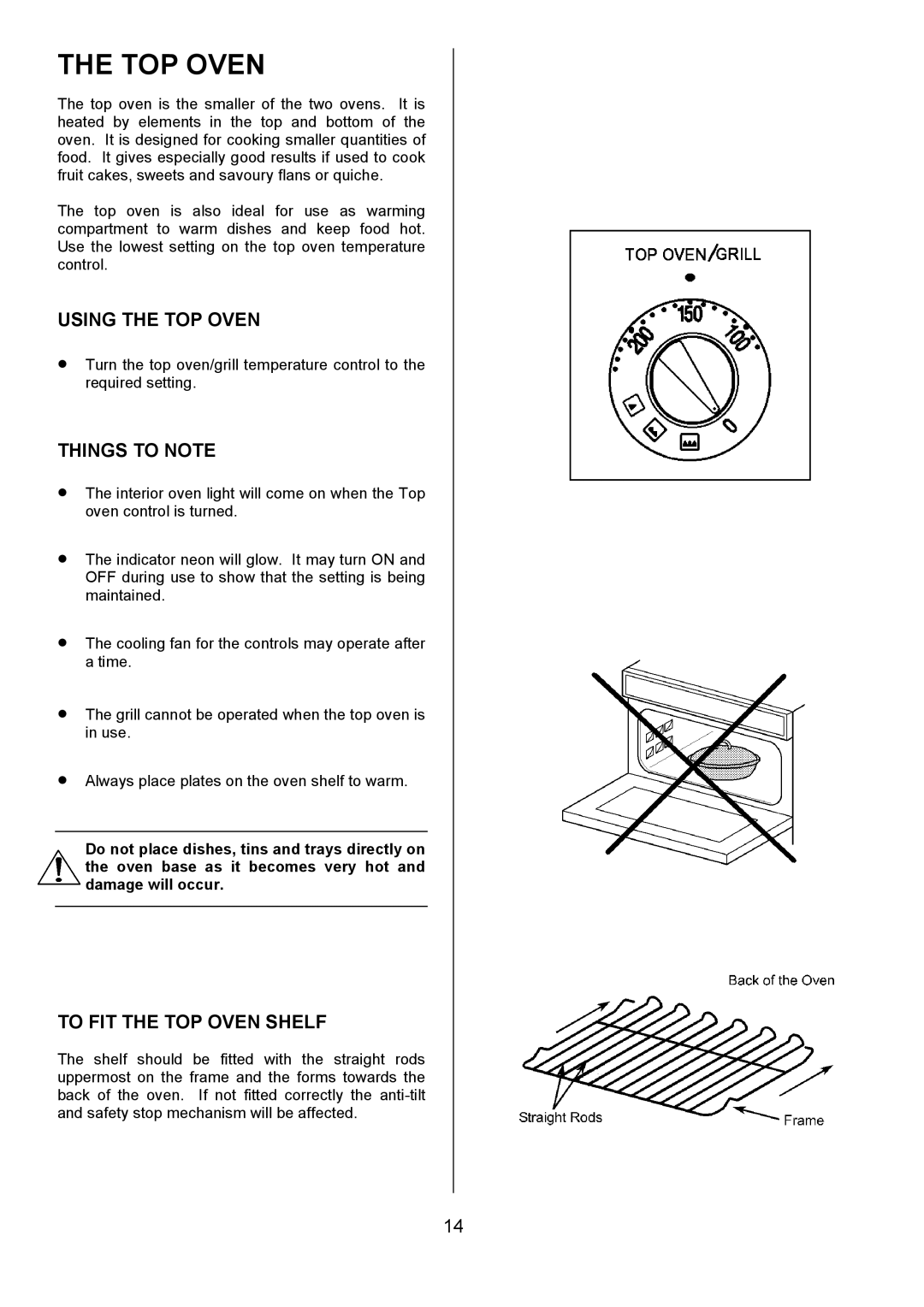 Zanussi ZCE 7680, ZCE 7690 manual Using the TOP Oven, To FIT the TOP Oven Shelf 