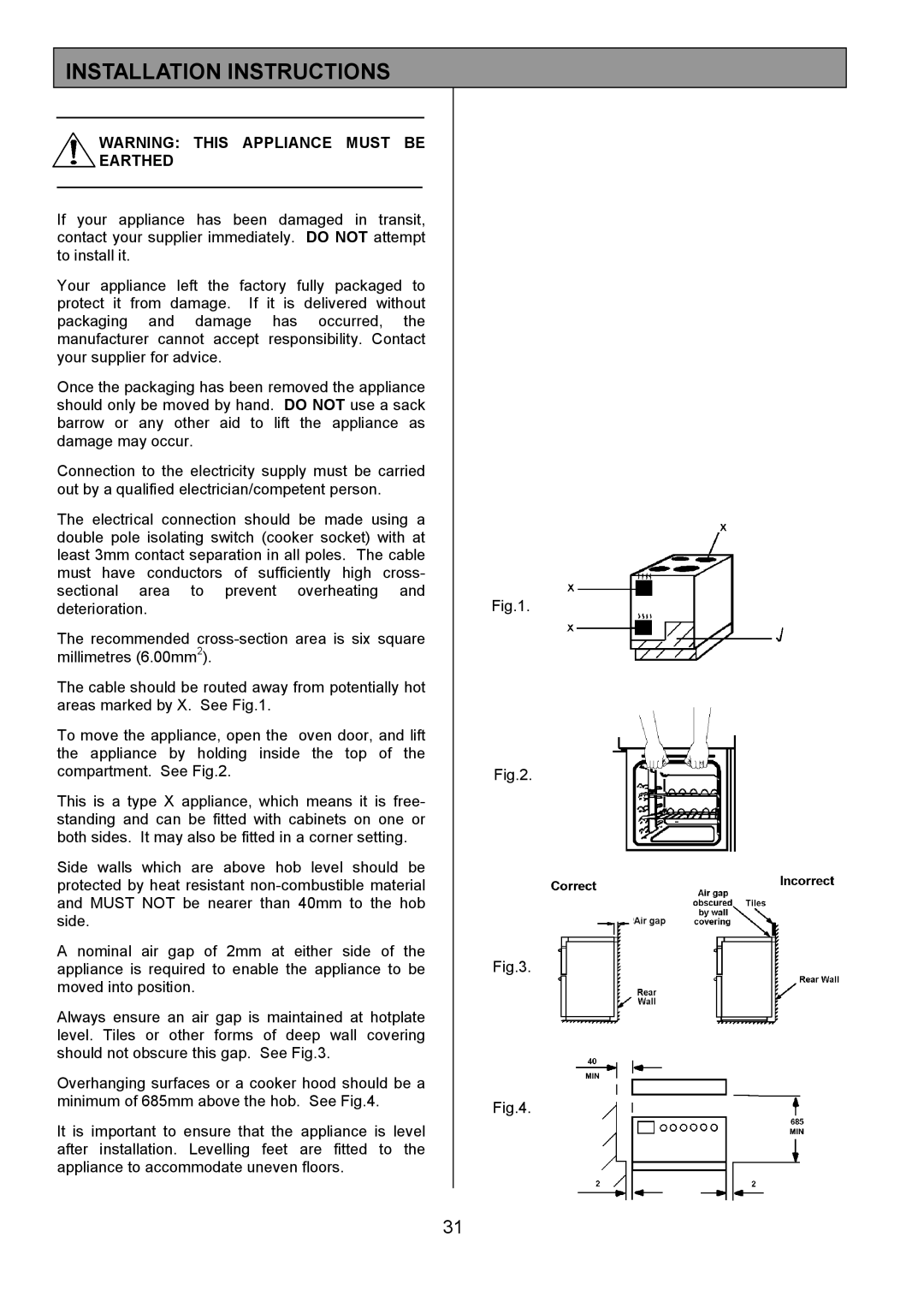 Zanussi ZCE 7690, ZCE 7680 manual Installation Instructions 