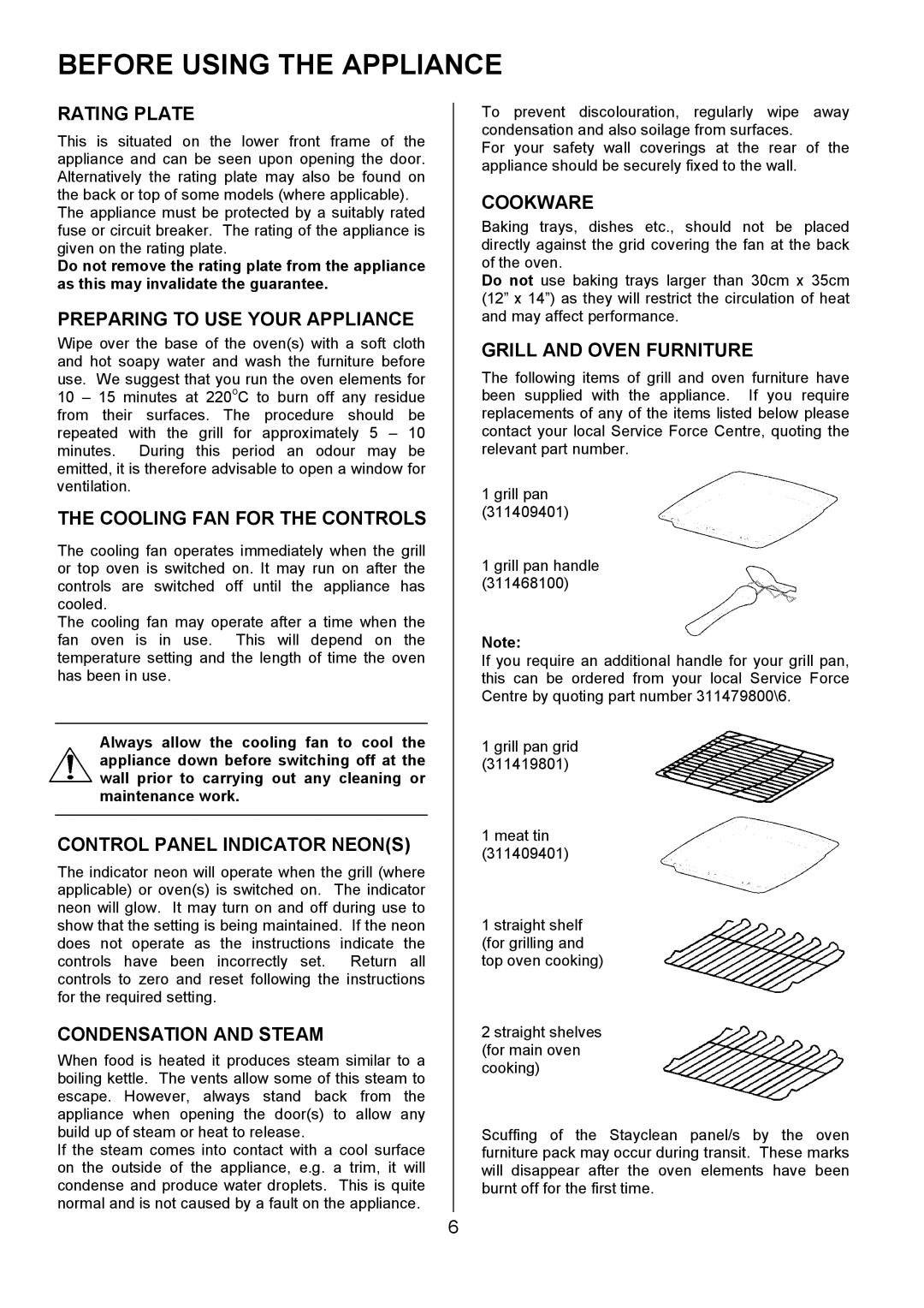 Zanussi ZCE 7680, ZCE 7690 manual Before Using the Appliance 