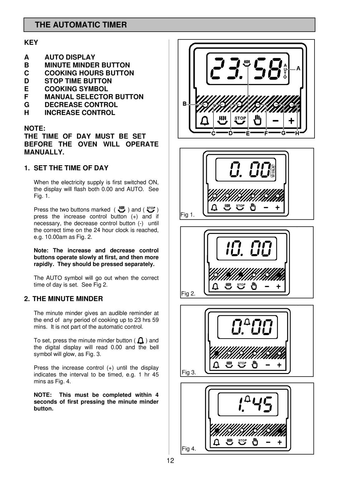 Zanussi ZCE 7700X manual Automatic Timer, Minute Minder 