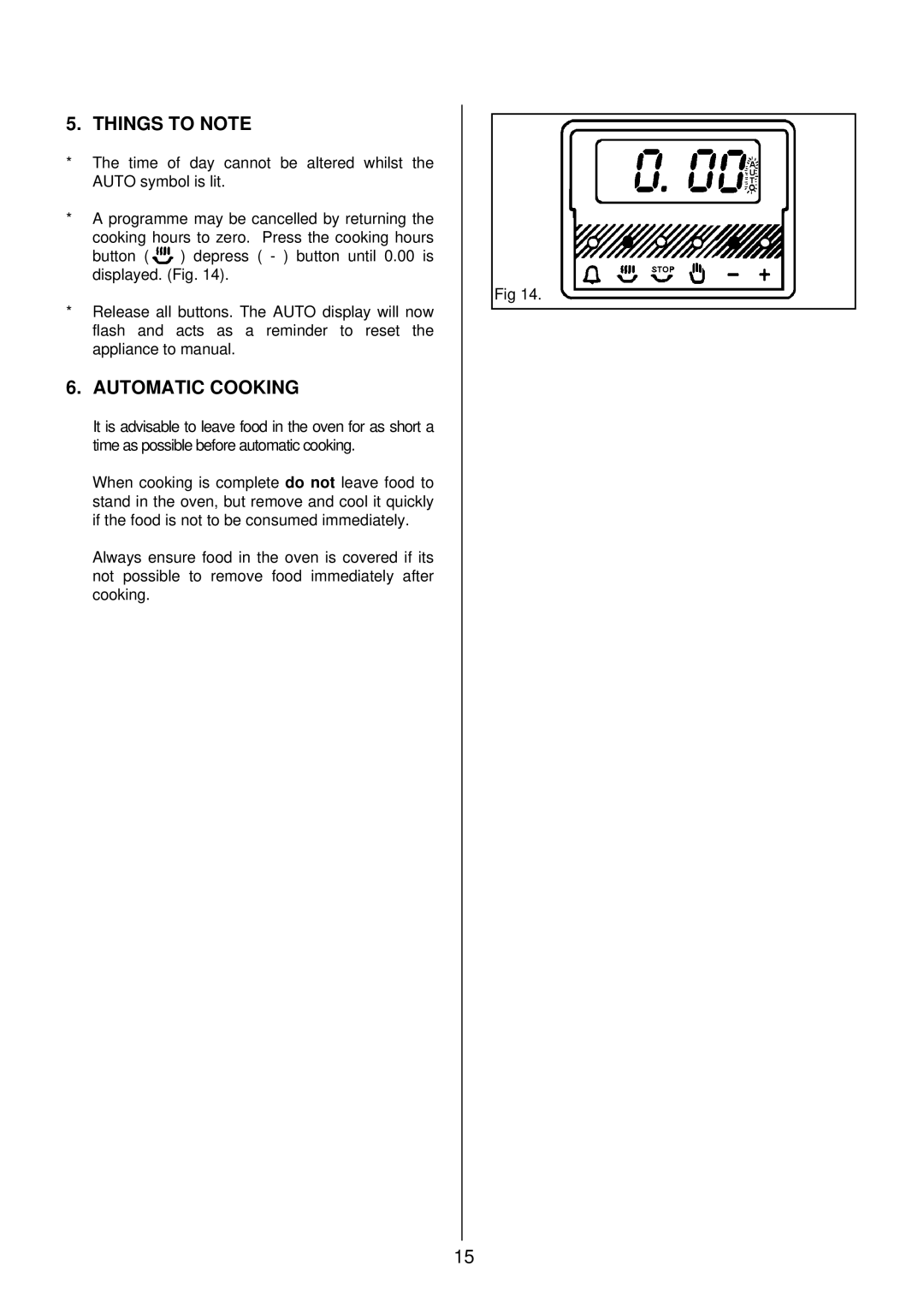 Zanussi ZCE 7700X manual Things to Note, Automatic Cooking 