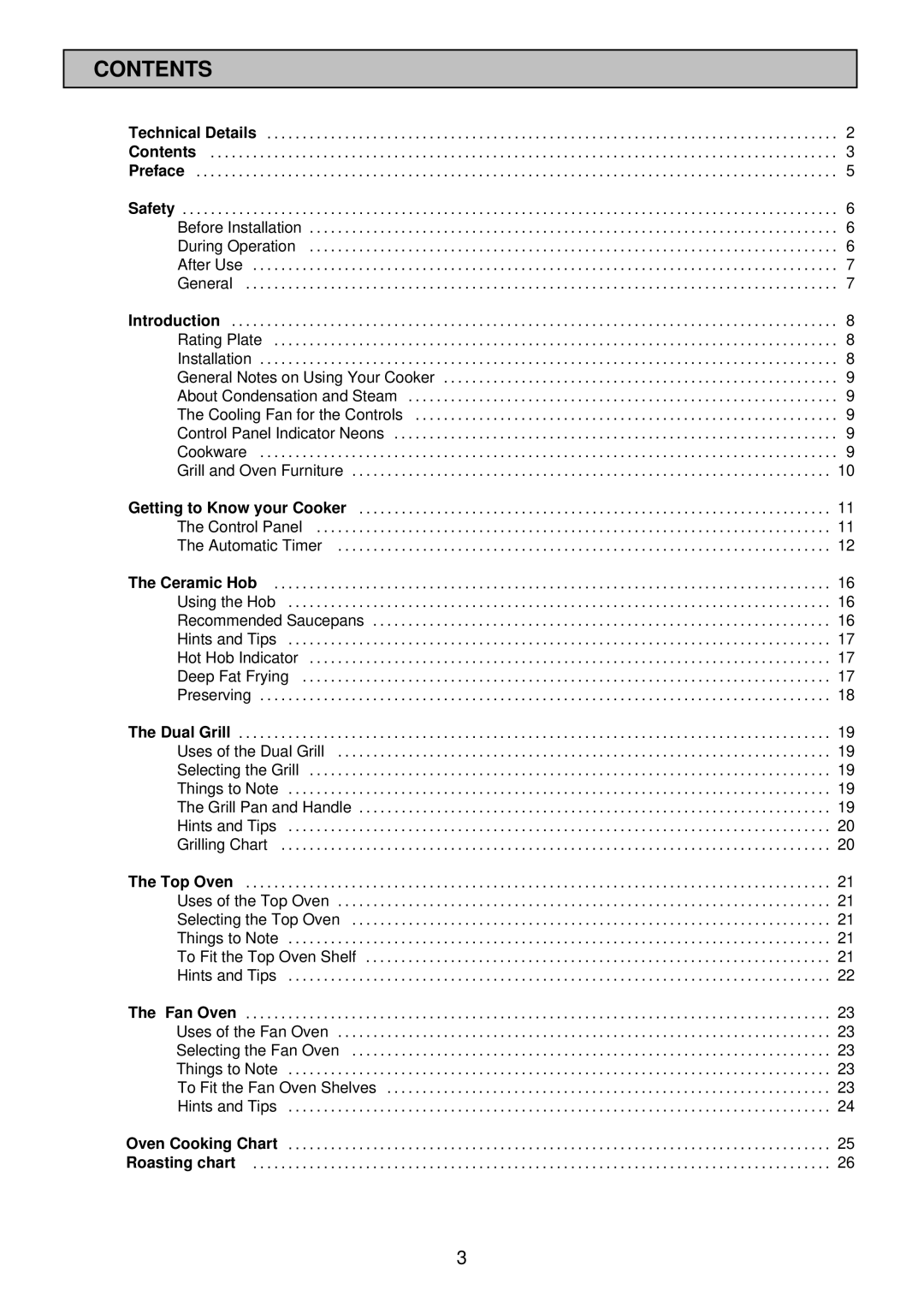 Zanussi ZCE 7700X manual Contents 