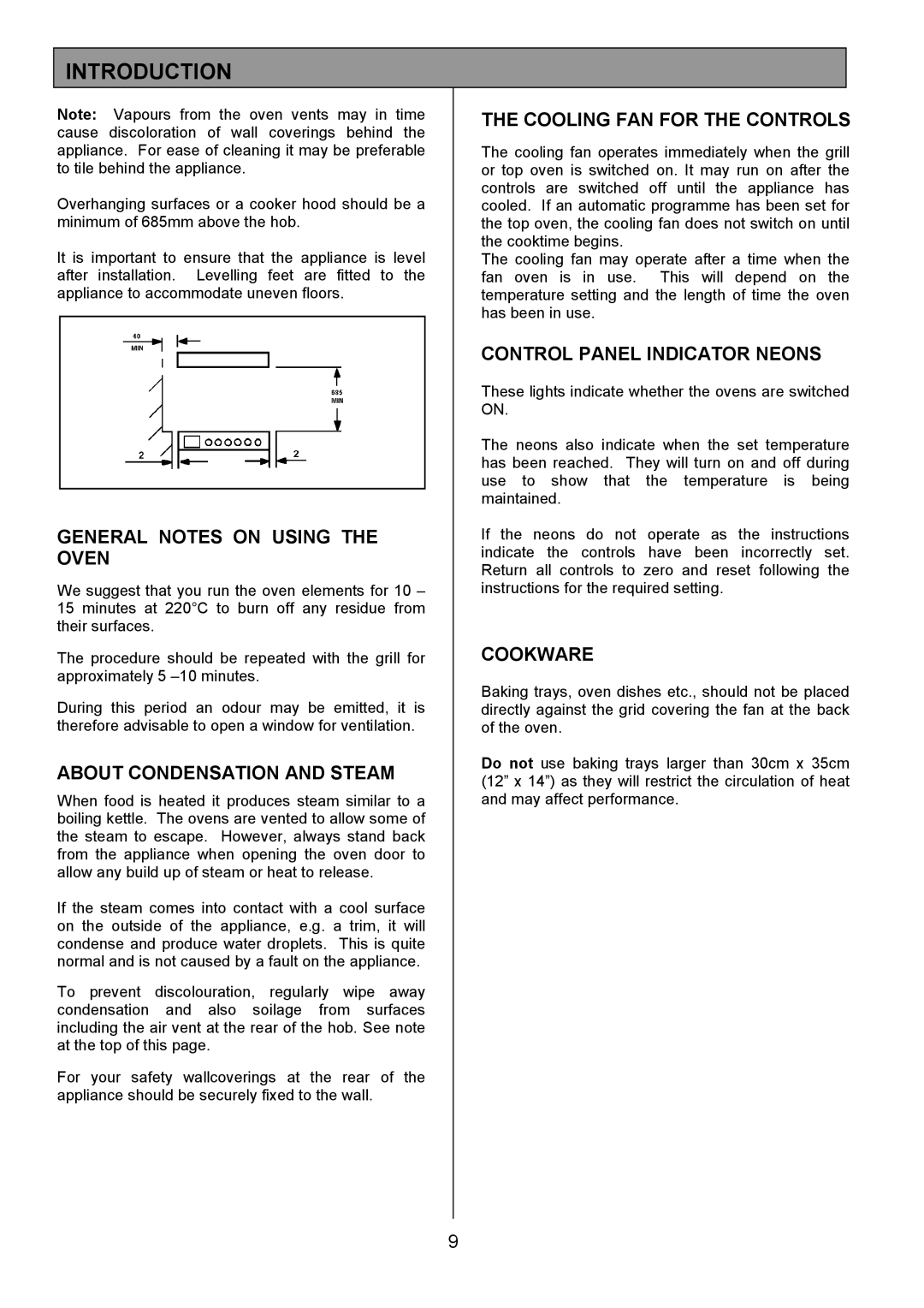 Zanussi ZCE 7701 General Notes on Using the Oven, About Condensation and Steam, Cooling FAN for the Controls, Cookware 