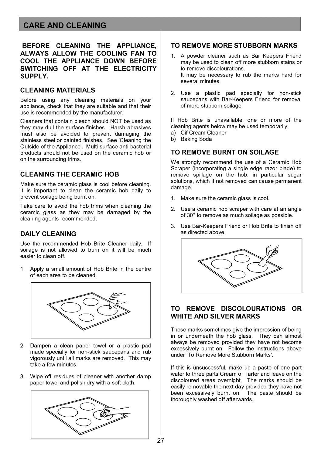 Zanussi ZCE 7702 manual Care and Cleaning 