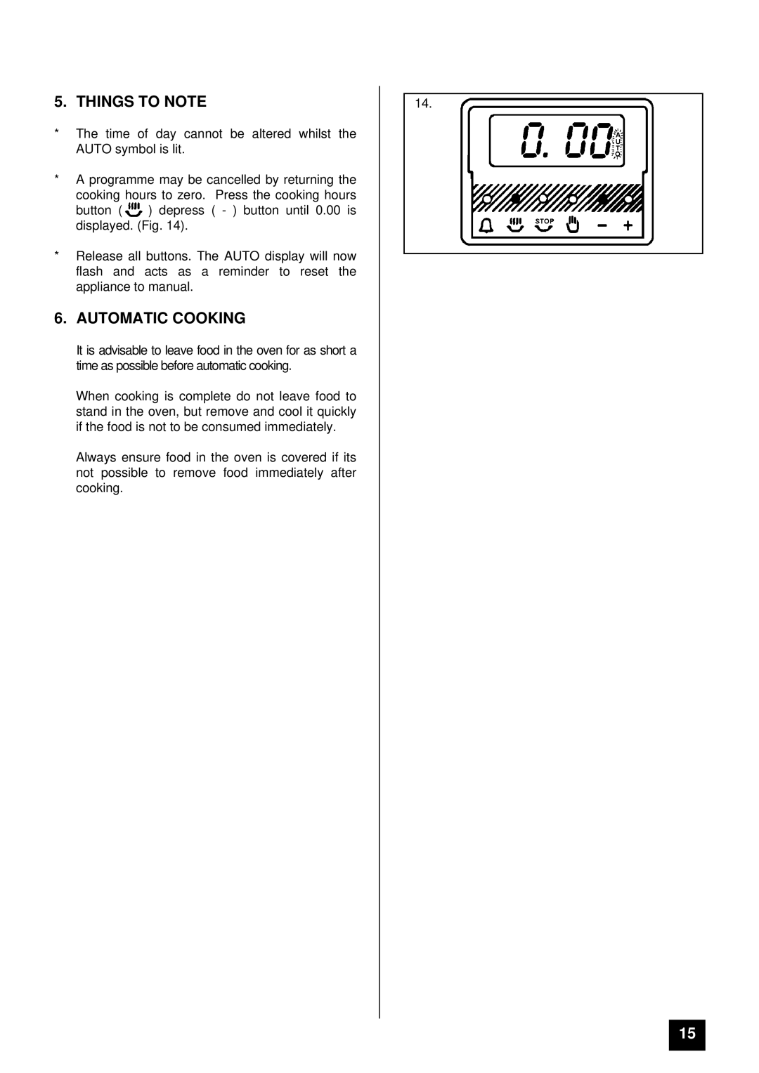 Zanussi ZCE 7600, ZCE 7800 manual Things to Note, Automatic Cooking 