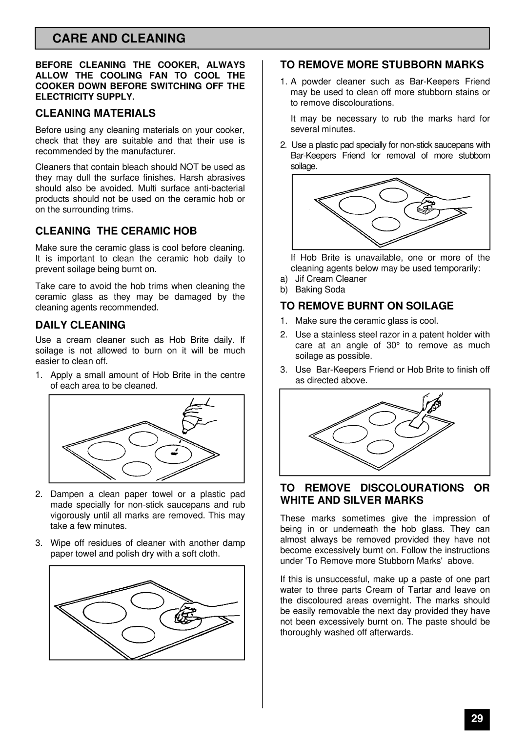 Zanussi ZCE 7600, ZCE 7800 manual Care and Cleaning 