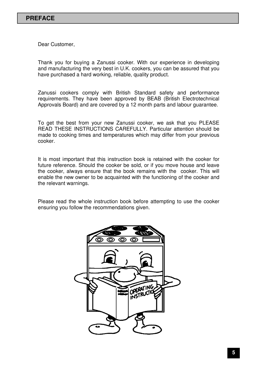 Zanussi ZCE 7600, ZCE 7800 manual Preface 