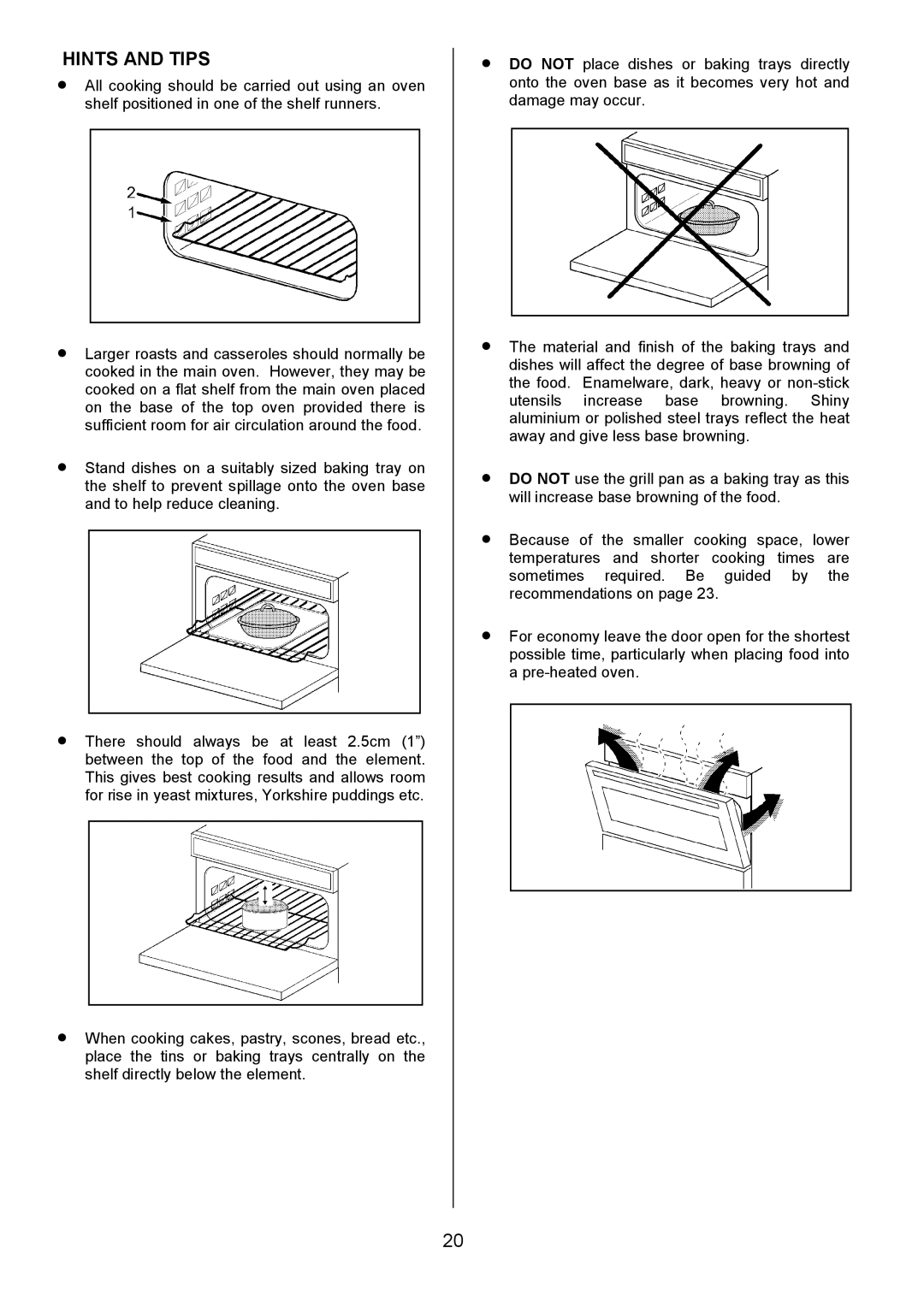 Zanussi ZCE 8020AX/CH manual Hints and Tips 