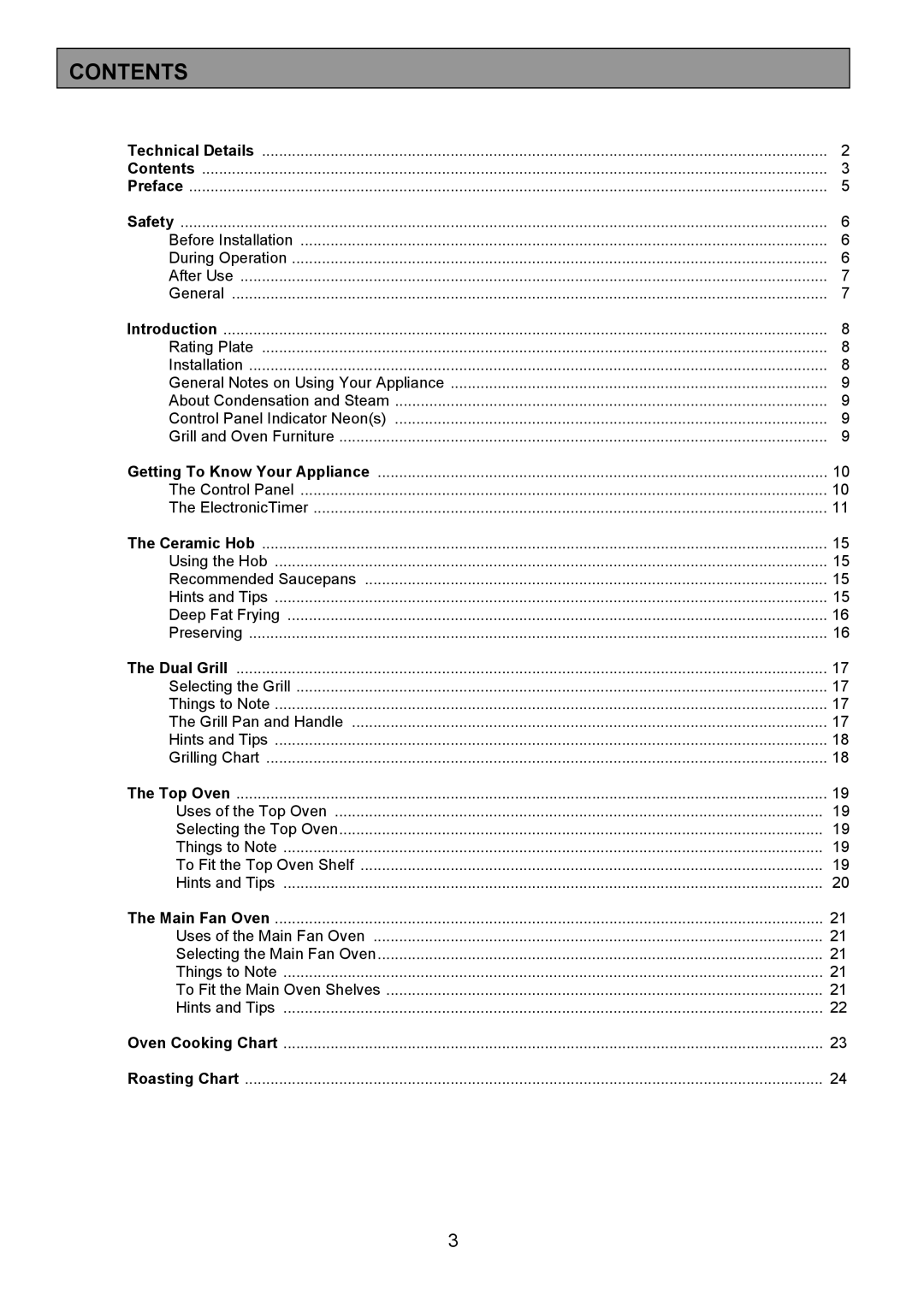 Zanussi ZCE 8021 manual Contents 