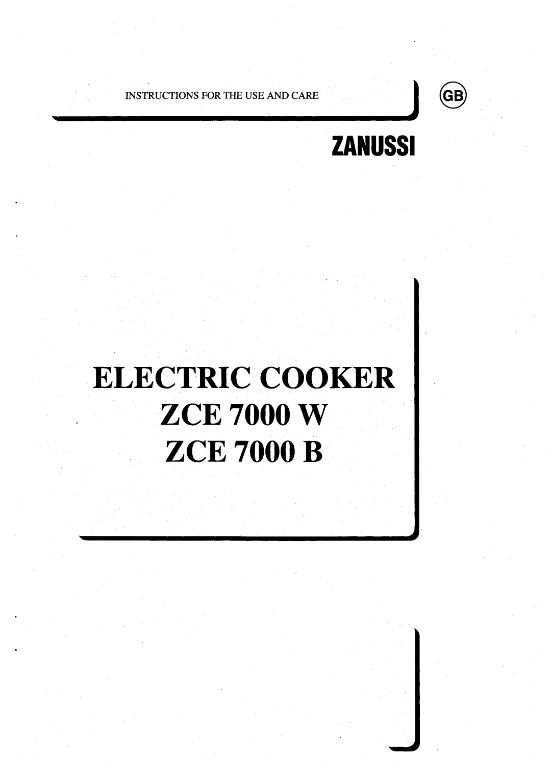 Zanussi ZCE7000B, ZCE7000W manual 