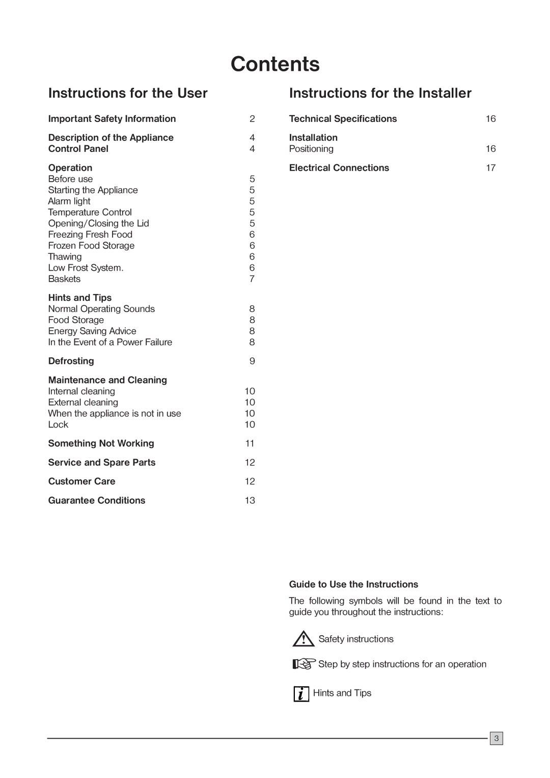 Zanussi ZCF 52 C installation manual Contents 