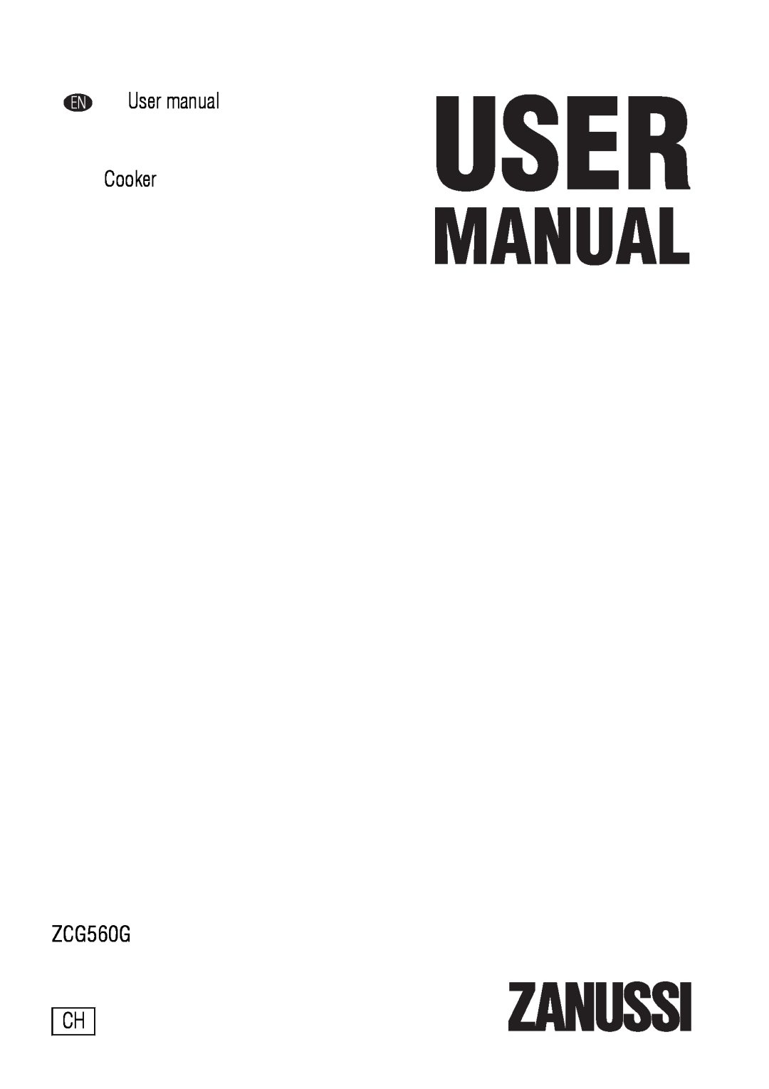 Zanussi user manual ZCG560G CH 