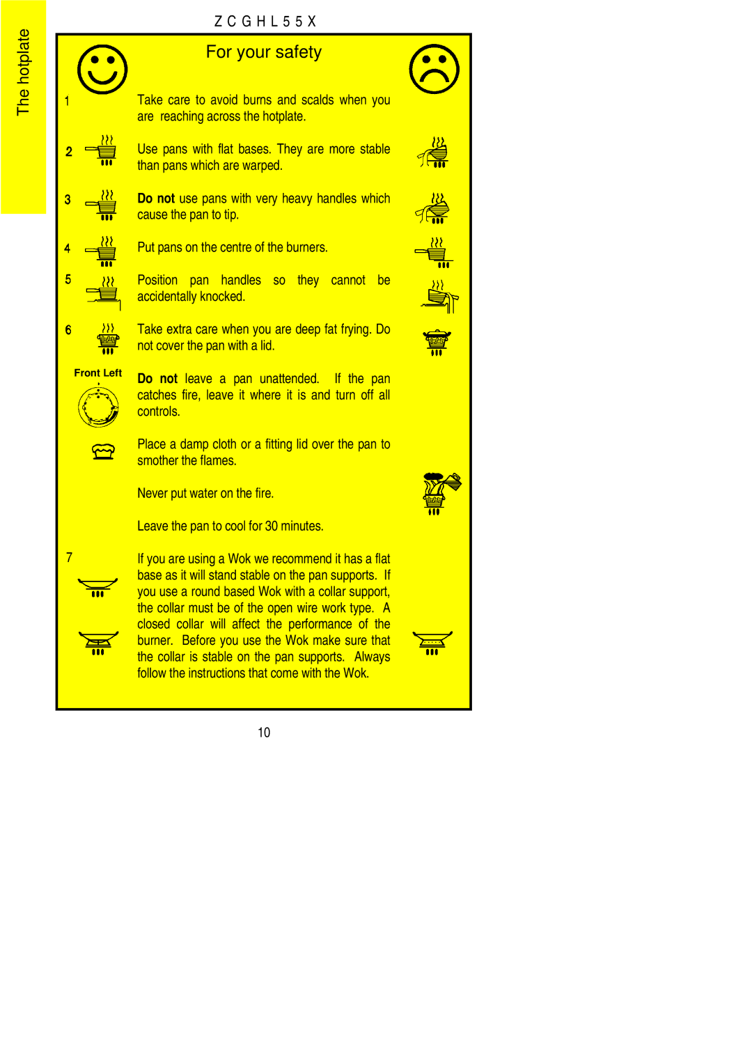 Zanussi ZCGHL55X manual For your safety 