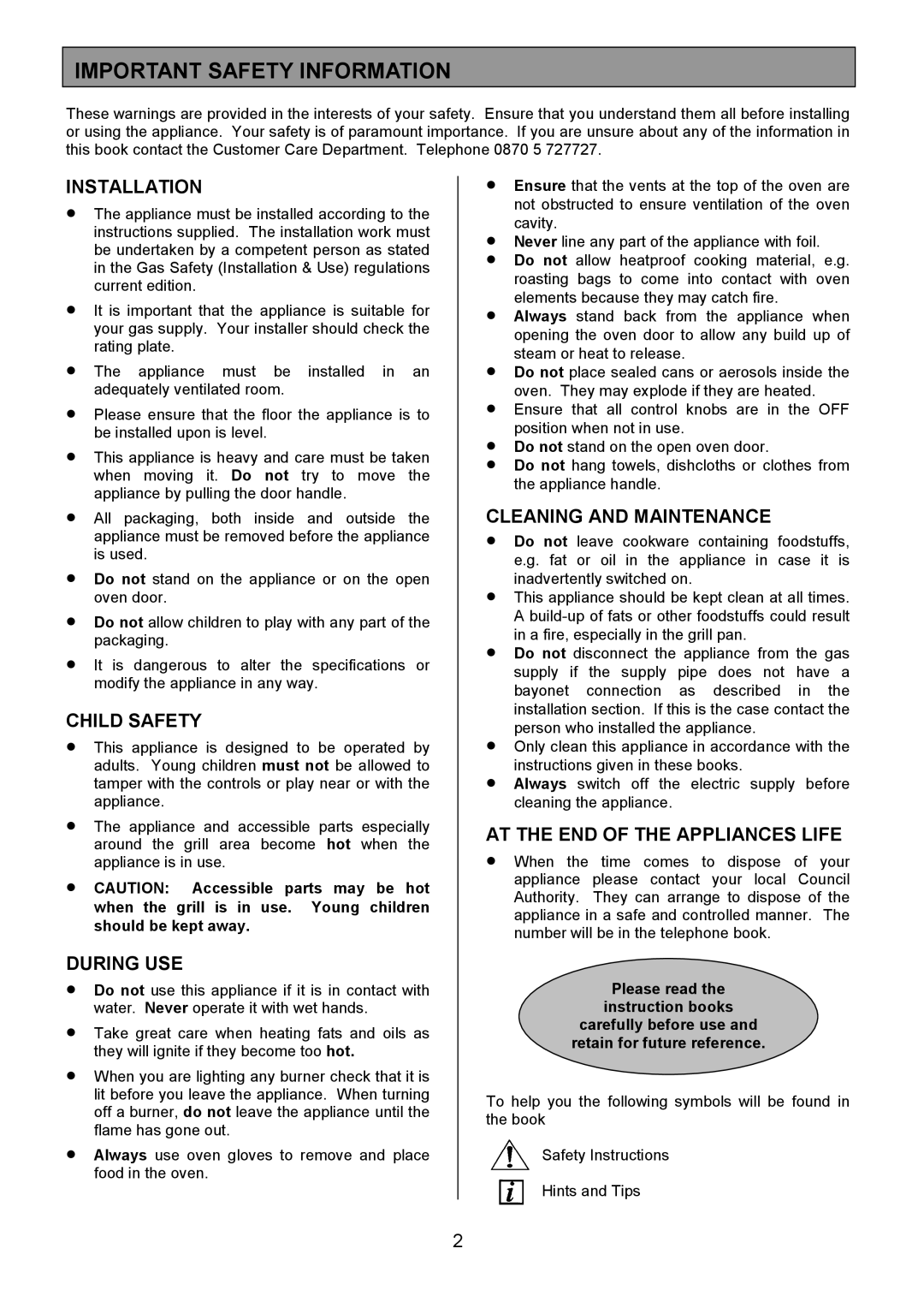 Zanussi ZCM 1000X manual Important Safety Information 