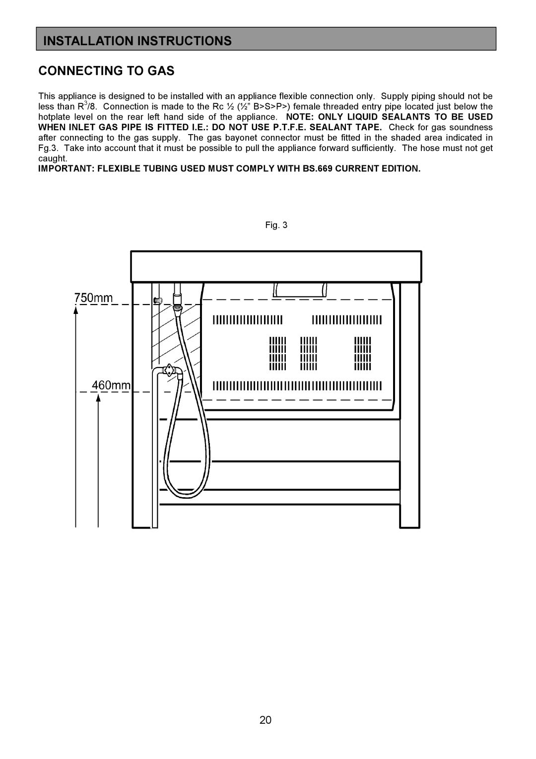 Zanussi ZCM 1000X manual Installation Instructions Connecting to GAS 