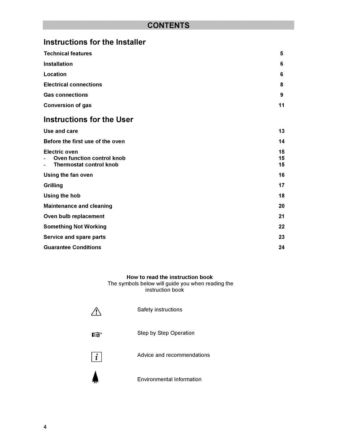 Zanussi ZCM 531 GB manual Contents 