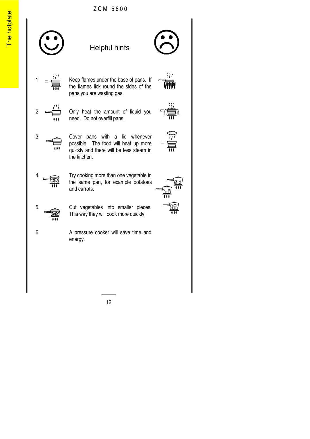 Zanussi ZCM 5600 manual Helpful hints 