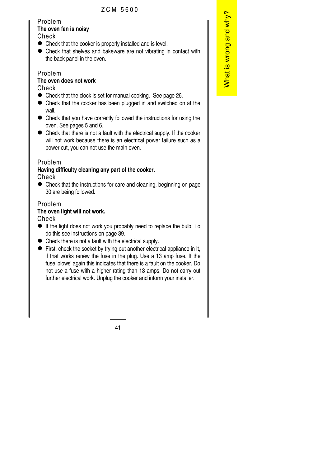 Zanussi ZCM 5600 manual Oven. See pages 5 