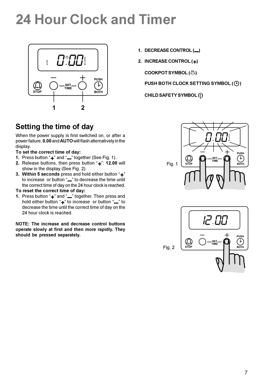 Zanussi ZCM 611 manual Hour Clock and Timer, Setting the time of day 