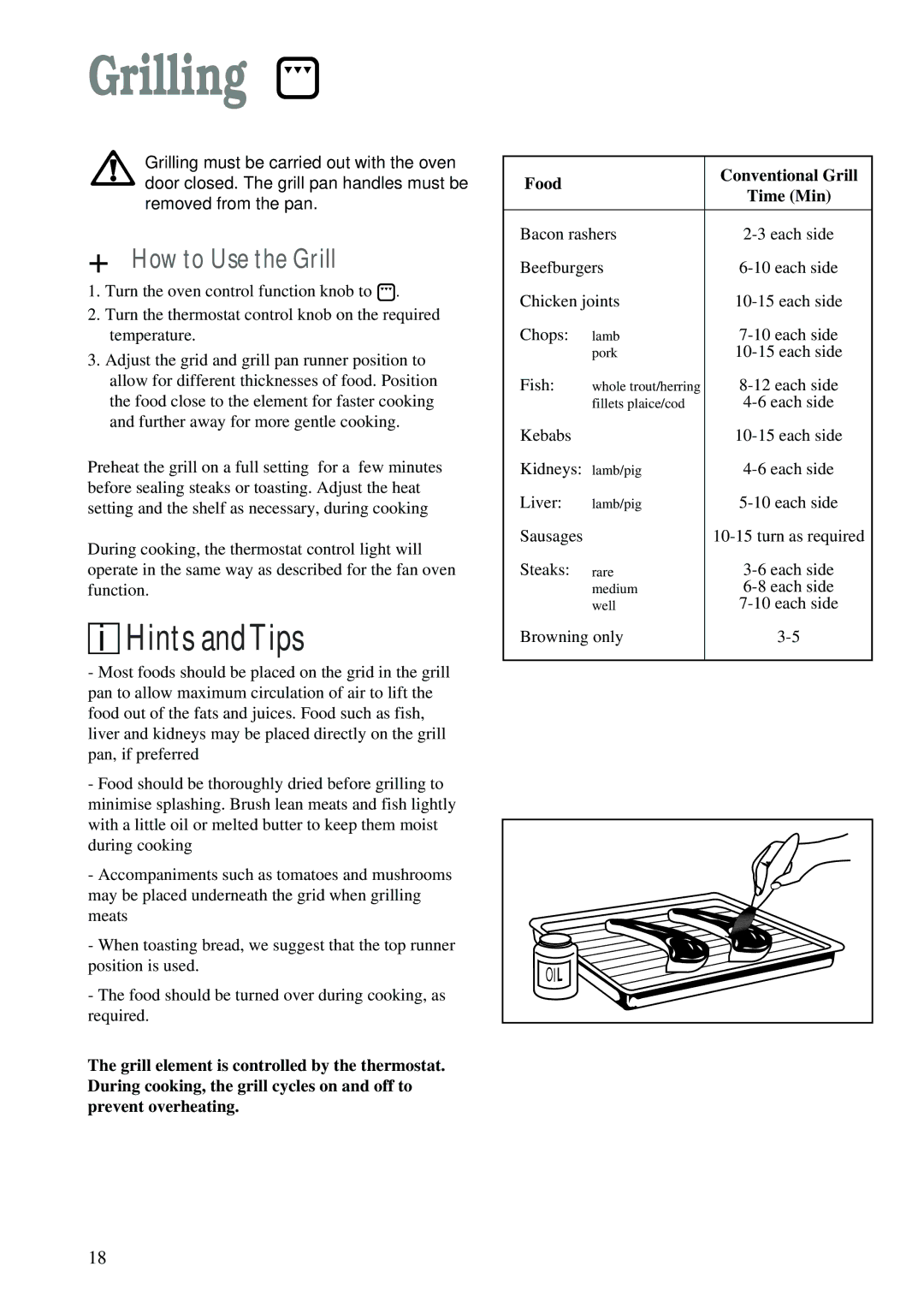 Zanussi ZCM 620 X manual Grilling, How to Use the Grill 