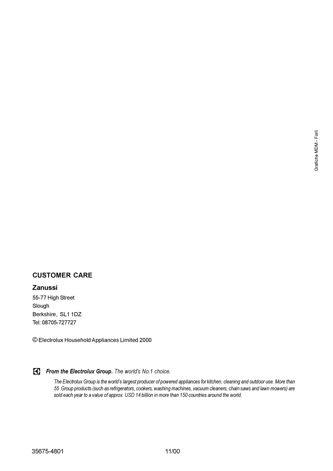 Zanussi ZCM 630 manual Customer Care 