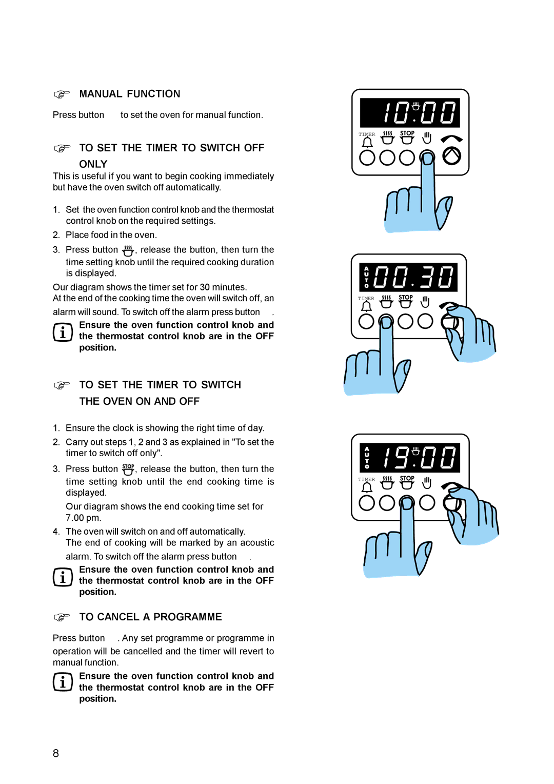 Zanussi ZCM 631 manual Manual Function 