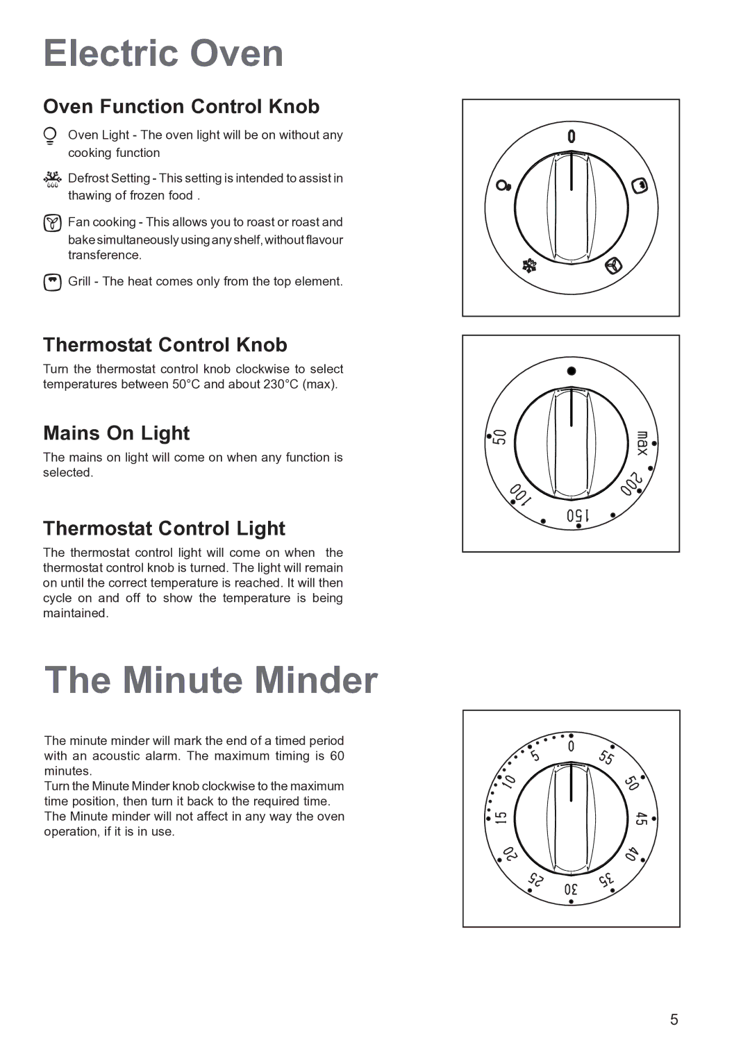 Zanussi ZCM 640 ZCM 641 manual Electric Oven, Minute Minder 