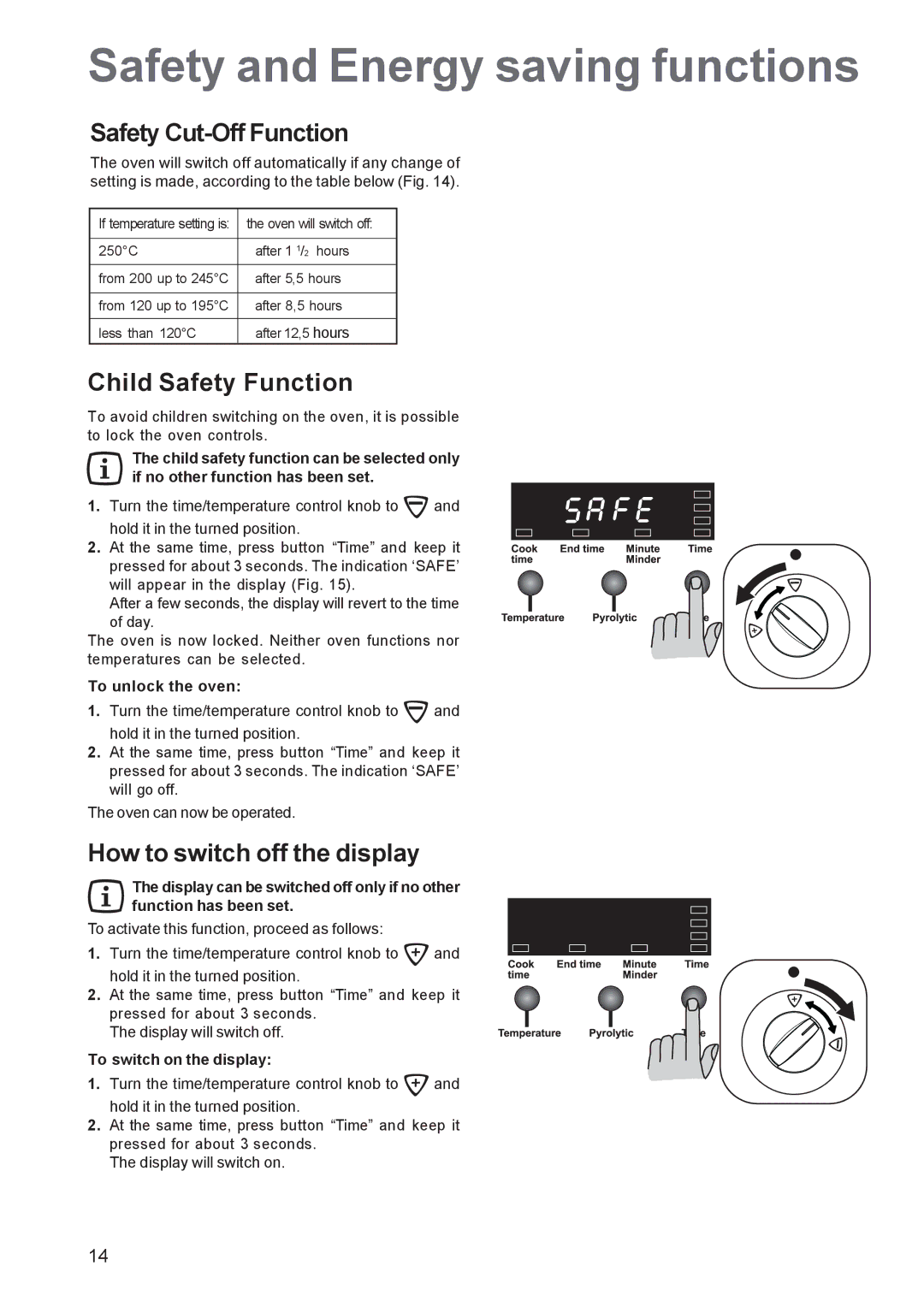 Zanussi ZCM 650, ZCM 651 manual Safety and Energy saving functions, Safety Cut-Off Function, Child Safety Function 