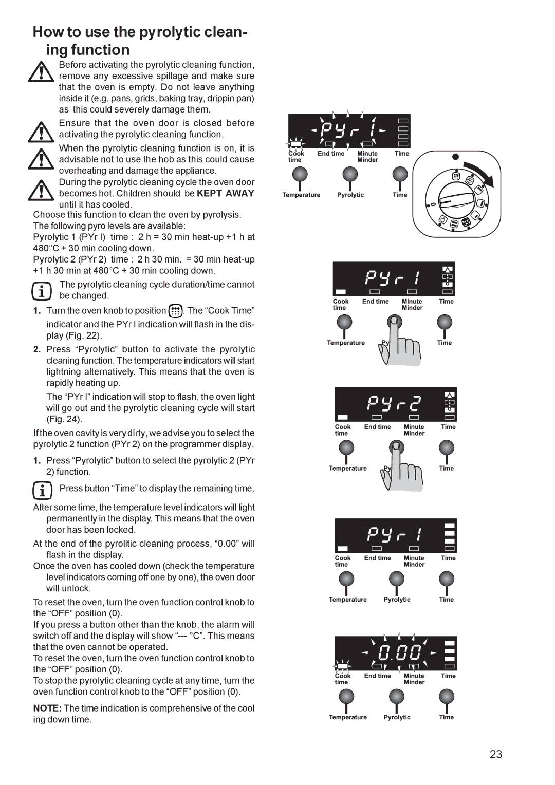 Zanussi ZCM 651, ZCM 650 manual How to use the pyrolytic clean- ing function 