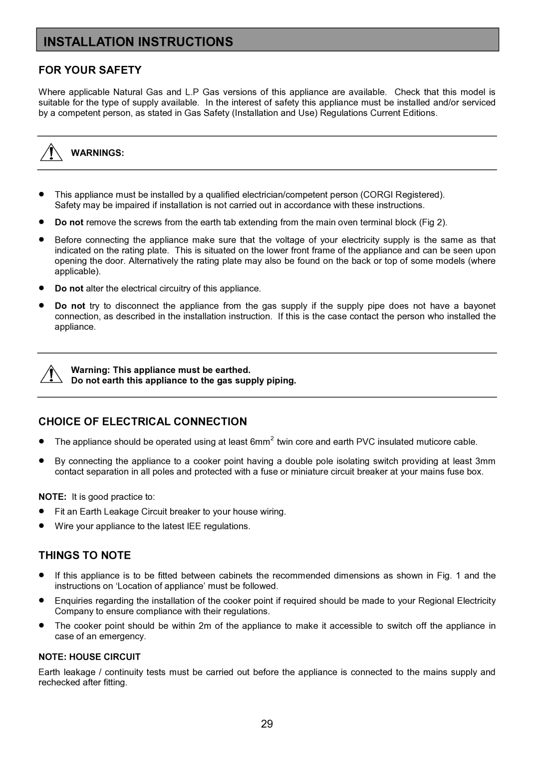 Zanussi ZCM 7901 manual Installation Instructions, For Your Safety, Choice of Electrical Connection 