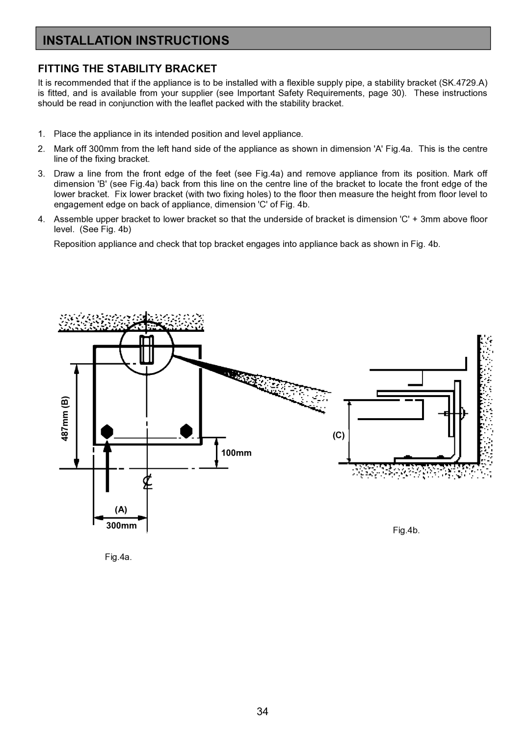 Zanussi ZCM 7901 manual Fitting the Stability Bracket 