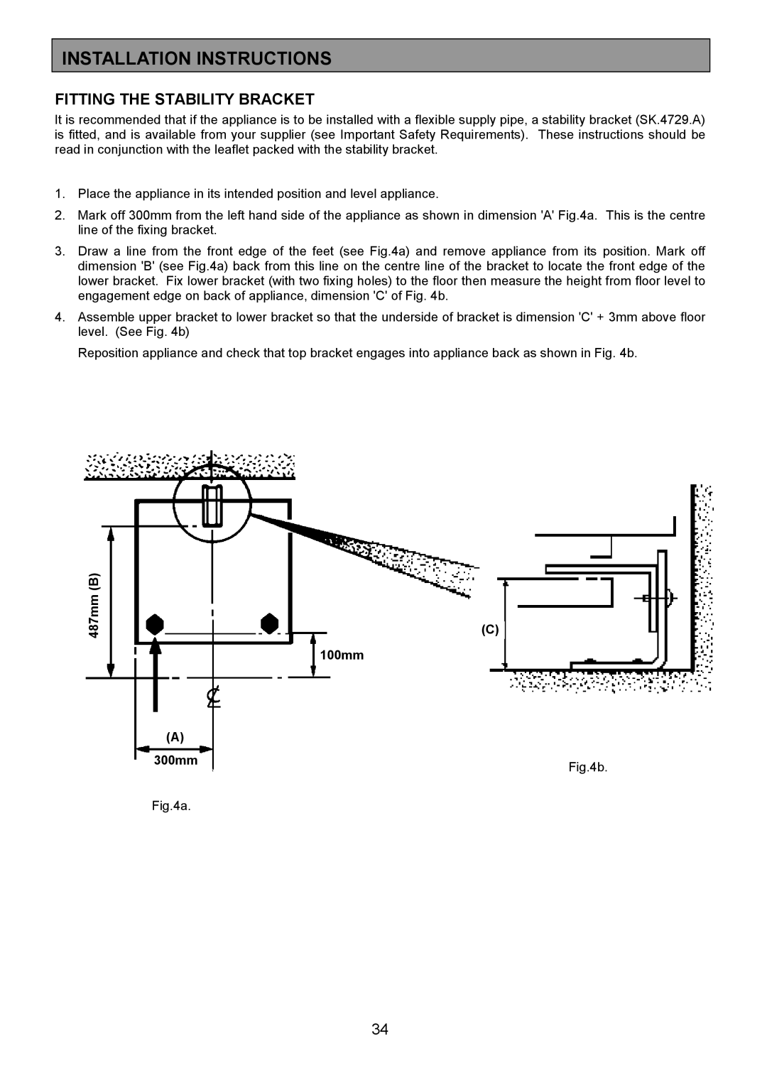 Zanussi ZCM 7902 manual Fitting the Stability Bracket 