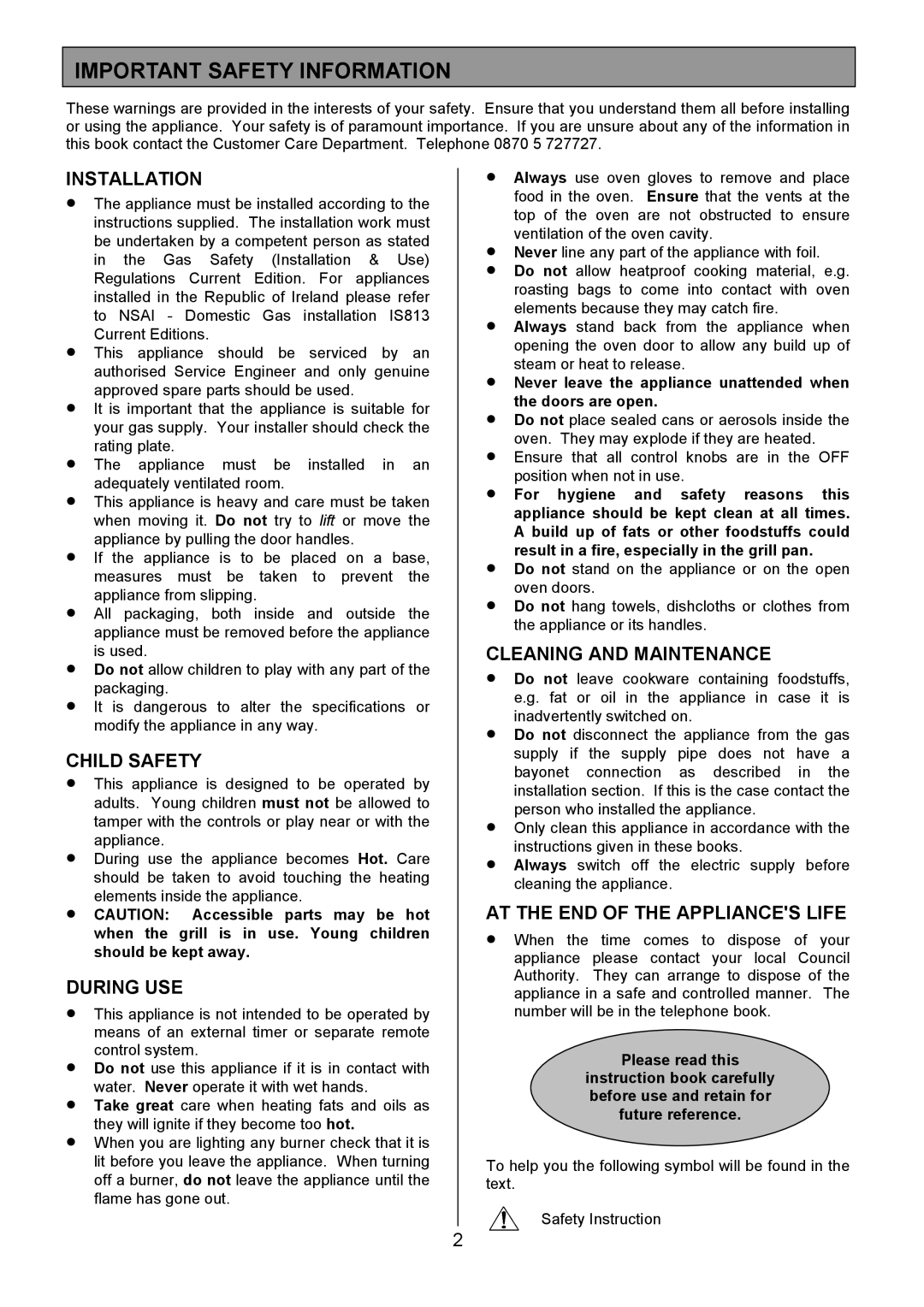 Zanussi ZCM 8021 manual Important Safety Information 