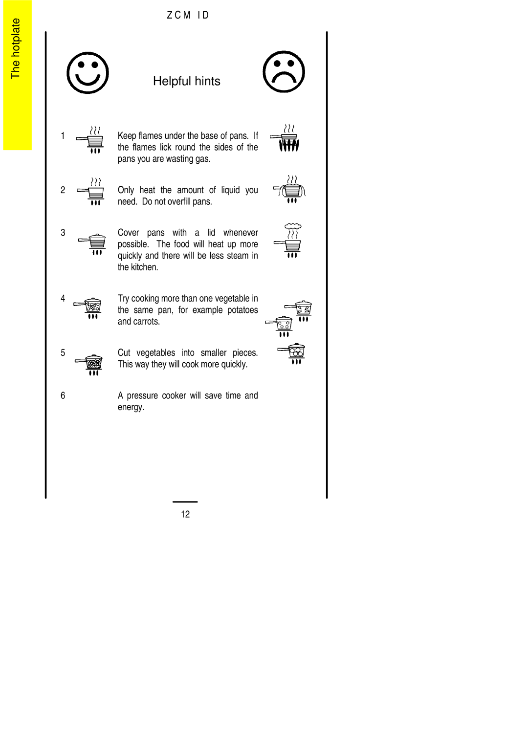 Zanussi ZCM ID manual Helpful hints 