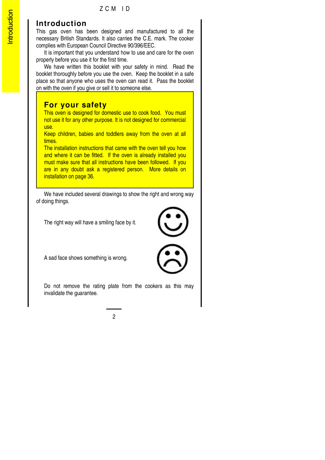 Zanussi ZCM ID manual Introduction, For your safety 