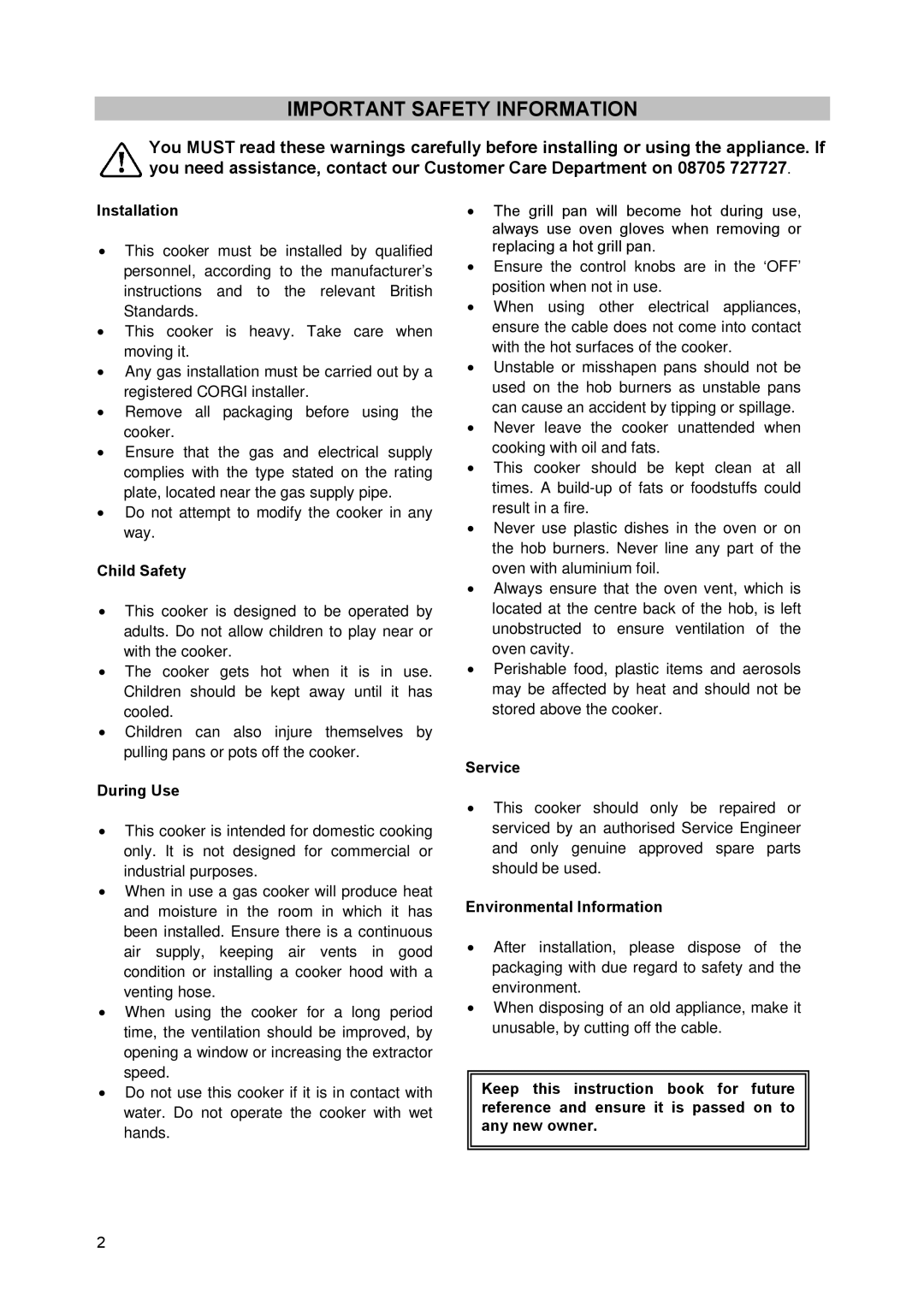 Zanussi ZCM930X manual Important Safety Information 