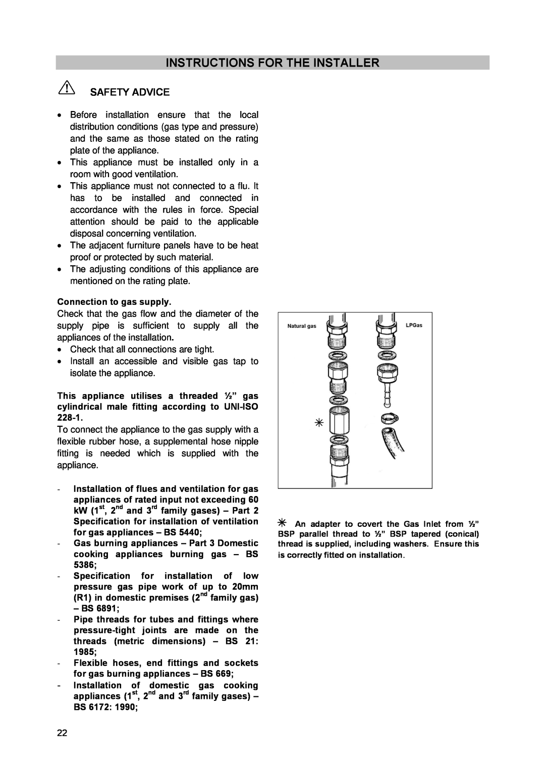 Zanussi ZCM930X manual Instructions For The Installer, Safety Advice 
