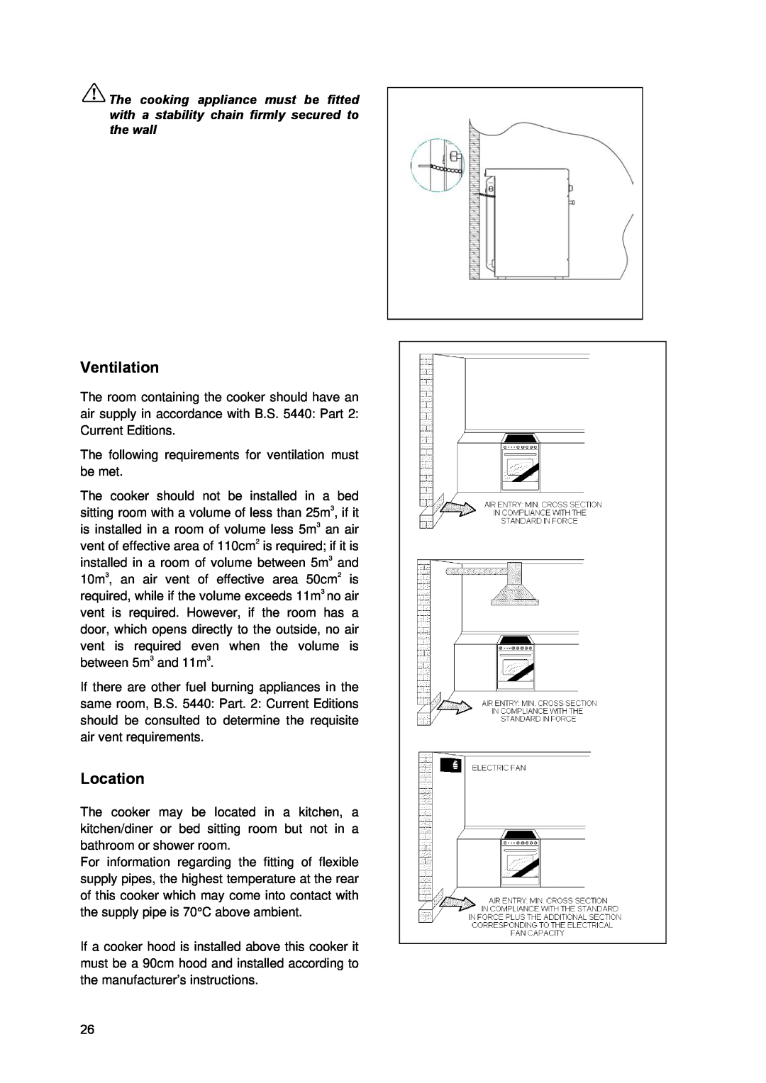 Zanussi ZCM930X manual Ventilation, Location 