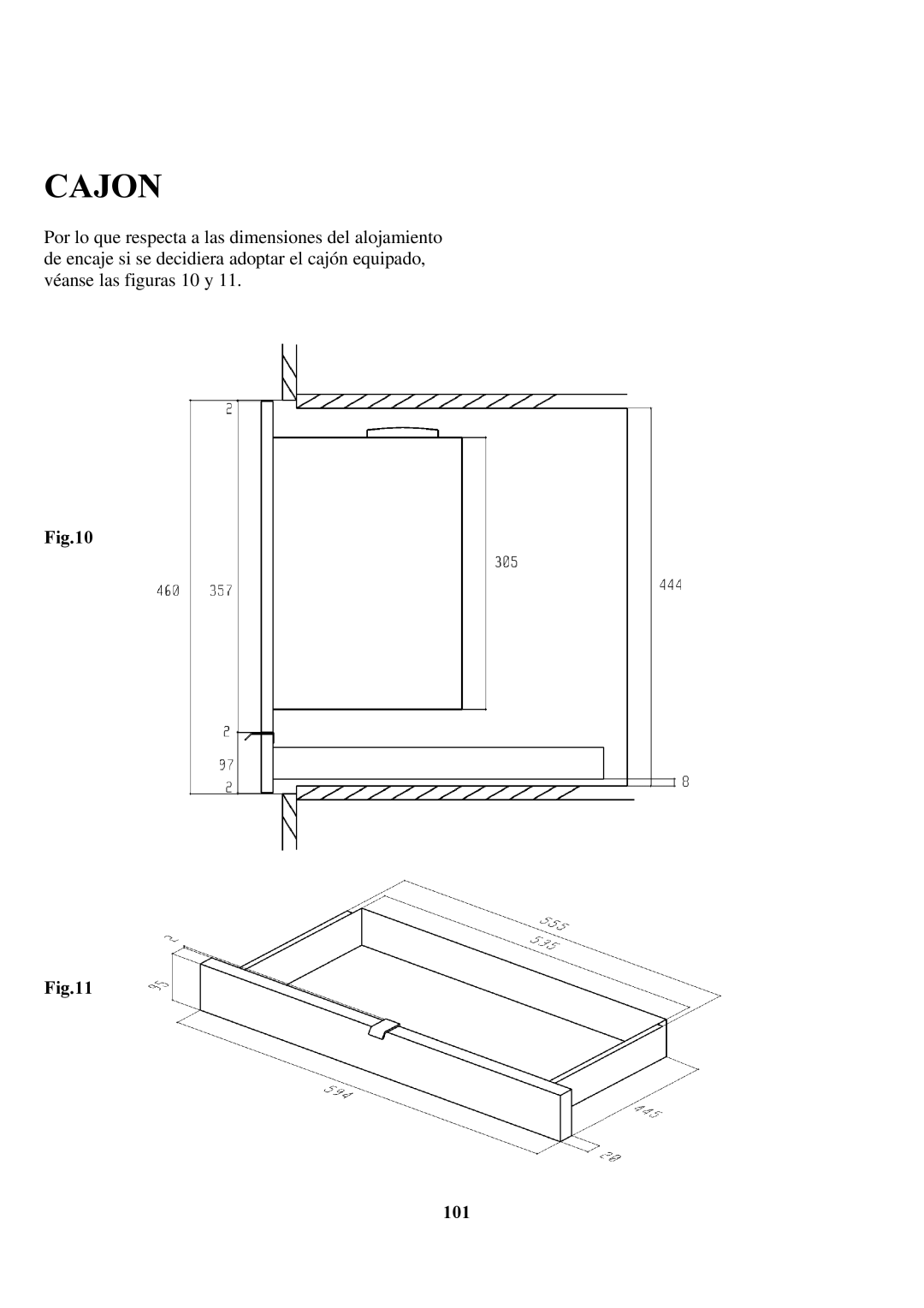 Zanussi ZCOF 637 X instruction manual Cajon, 101 