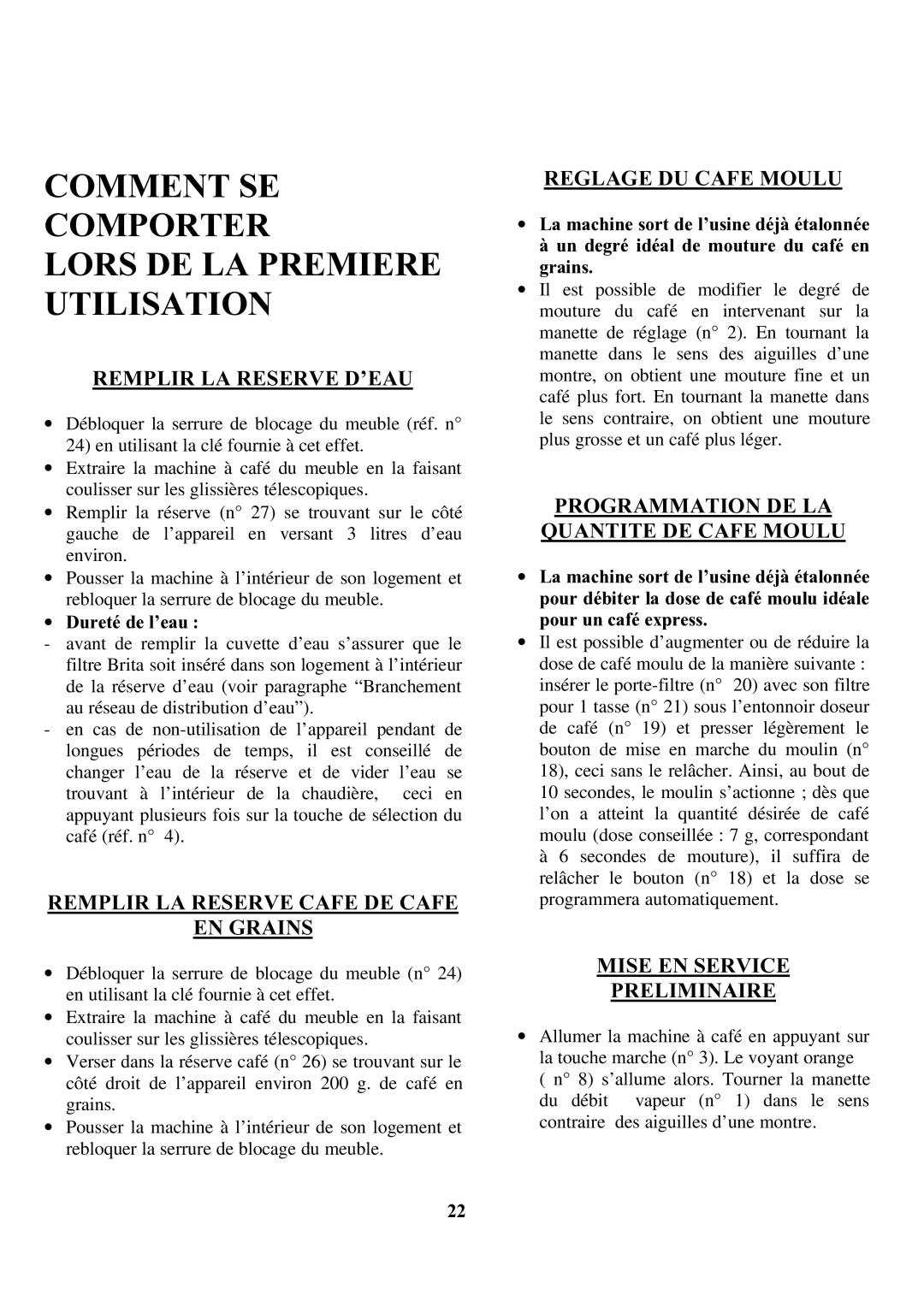 Zanussi ZCOF 637 X instruction manual Comment SE Comporter Lors DE LA Premiere Utilisation 