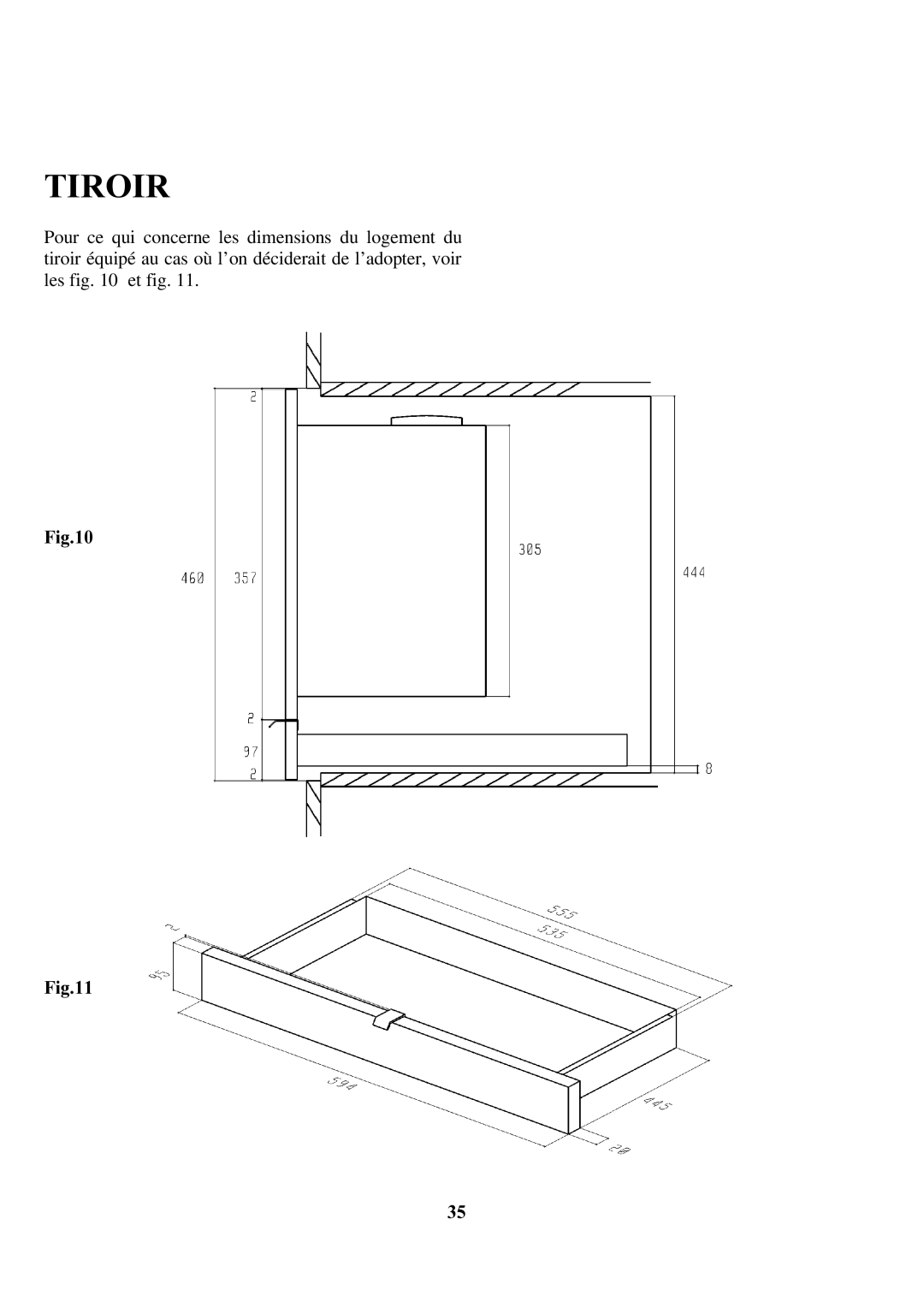 Zanussi ZCOF 637 X instruction manual Tiroir 