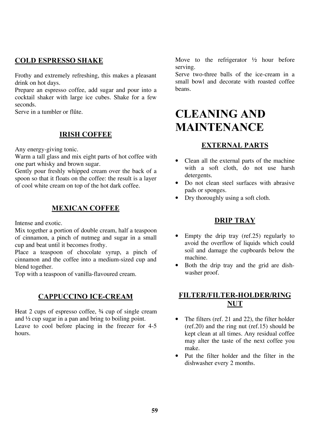 Zanussi ZCOF 637 X instruction manual Cleaning and Maintenance 