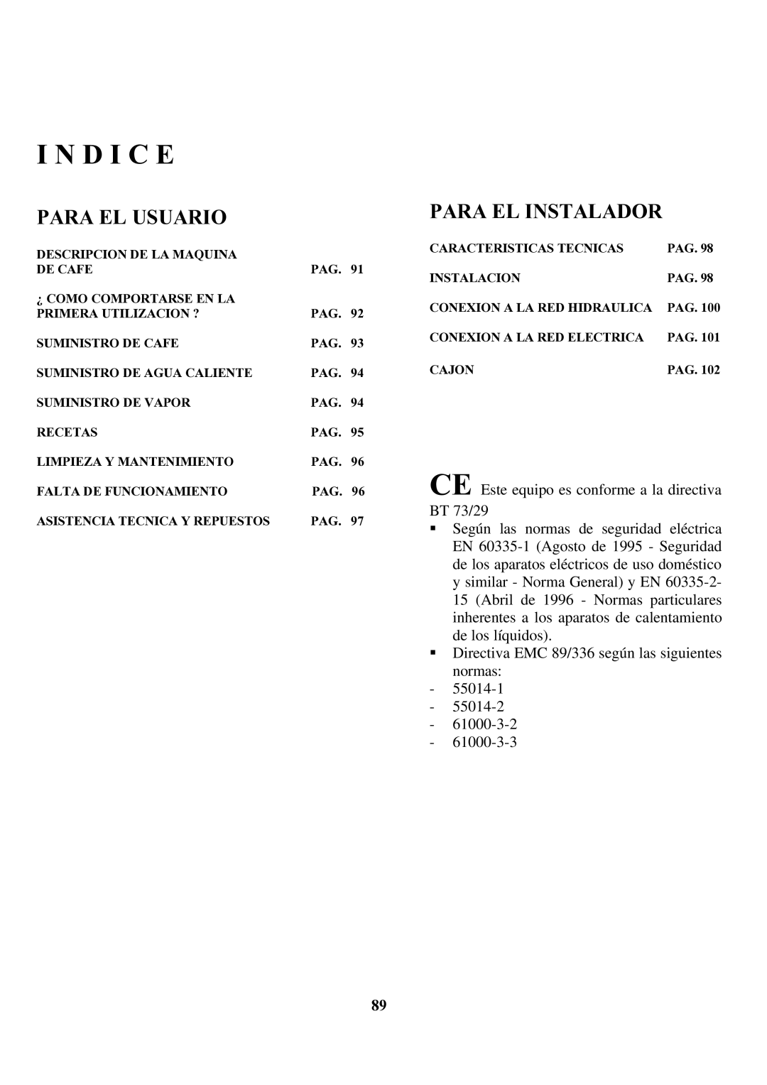 Zanussi ZCOF 637 X instruction manual D I C E, Para EL Usuario 