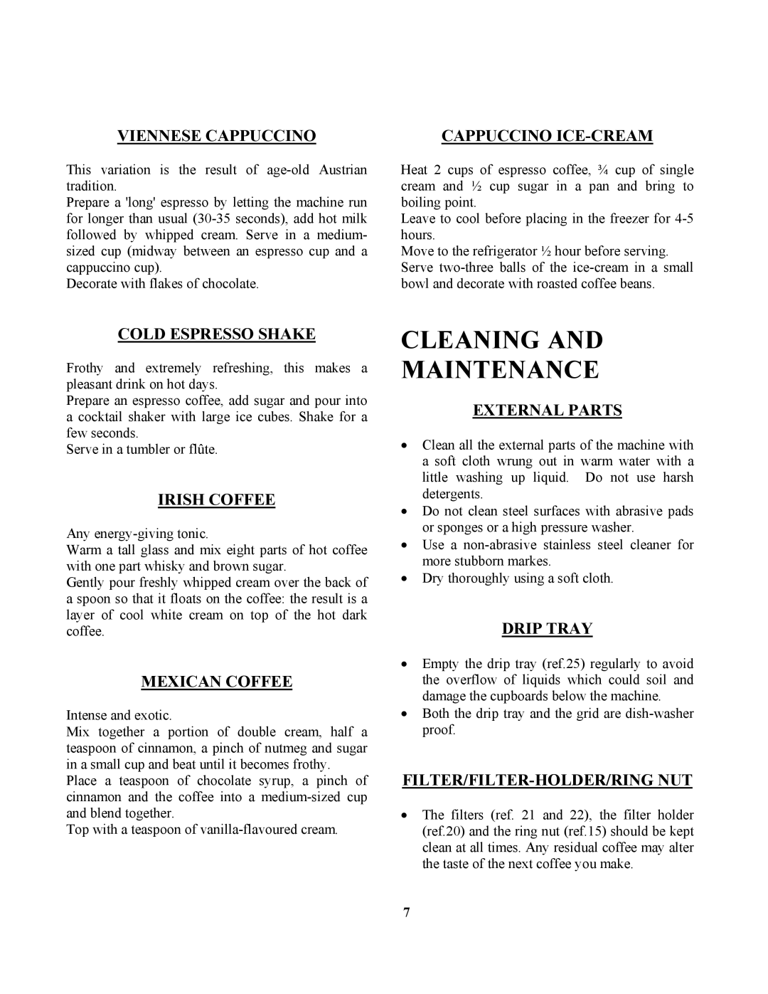 Zanussi ZCOF636X manual Cleaning Maintenance 