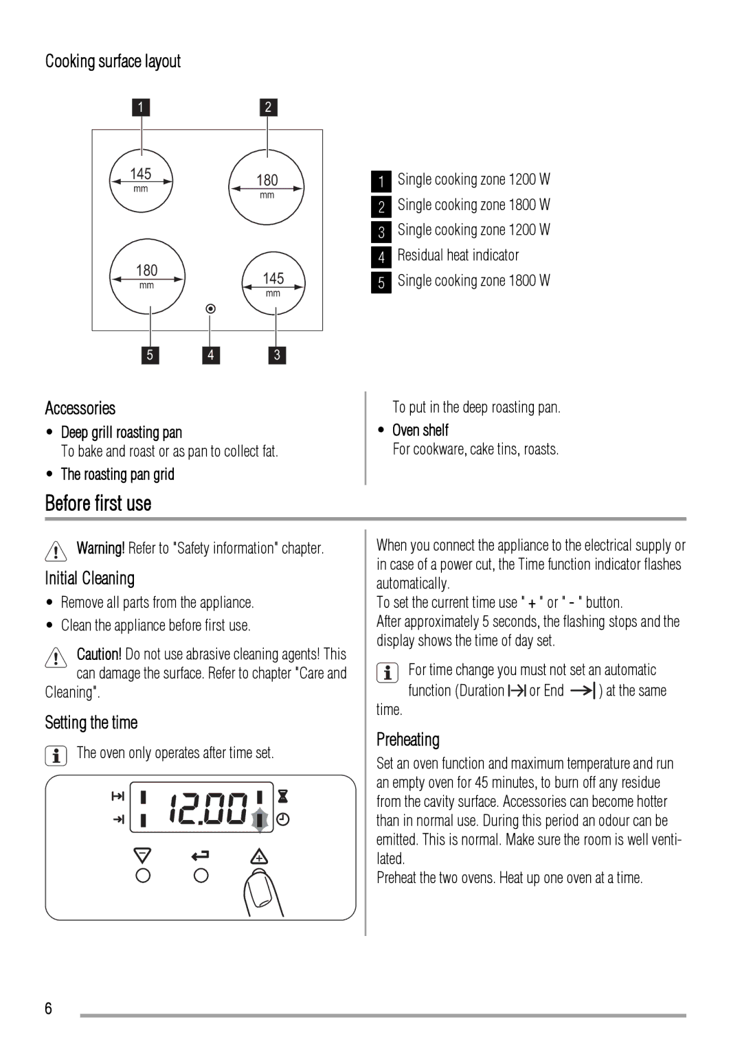 Zanussi ZCV662 user manual Before first use 