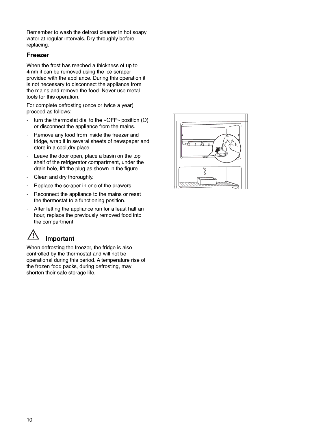 Zanussi ZD 50/17 RAL manual Freezer 