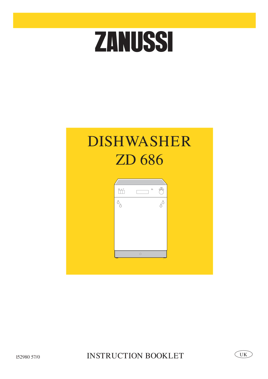 Zanussi ZD 686 manual Dishwasher 