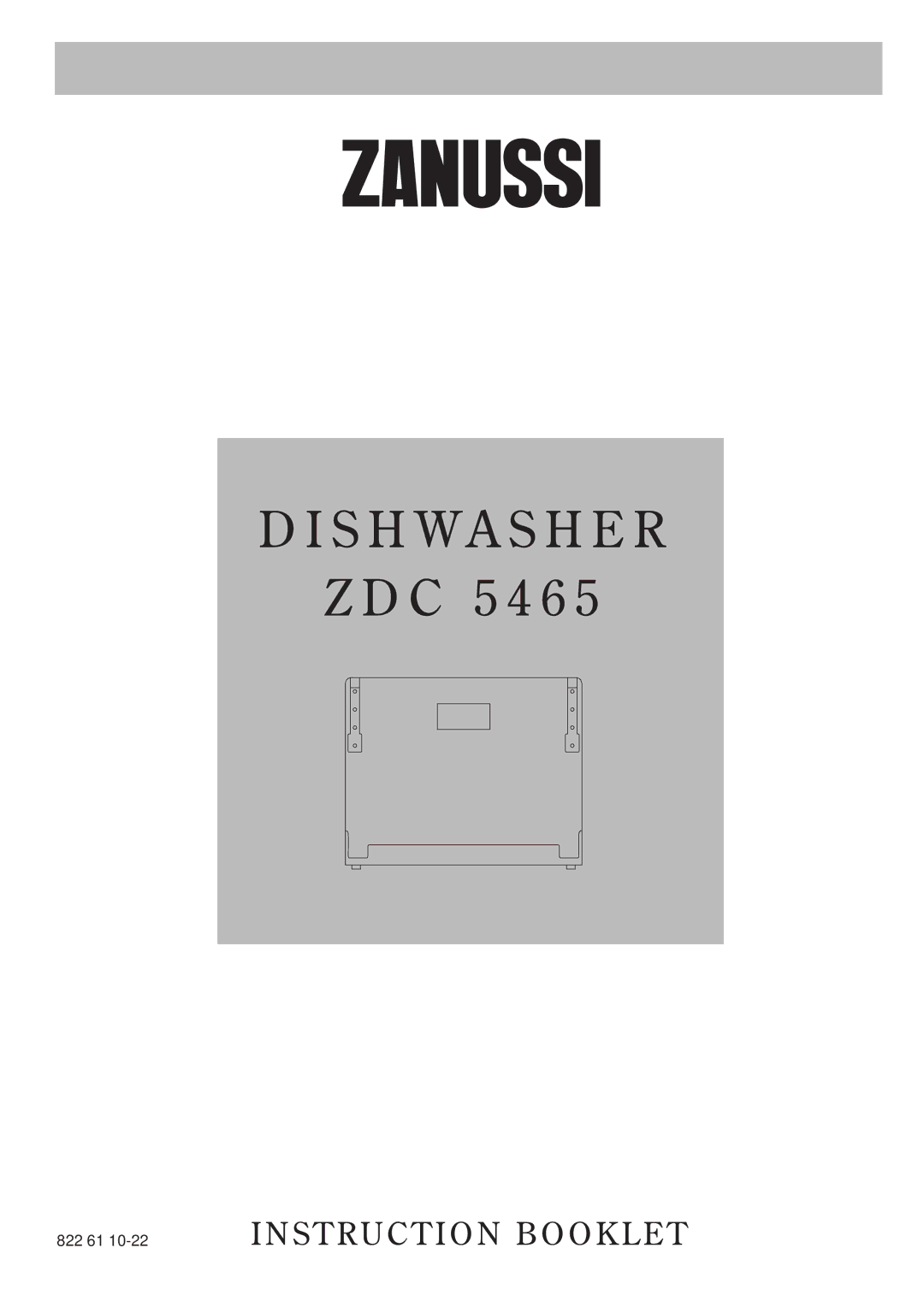 Zanussi ZDC 5465 manual 822 61 