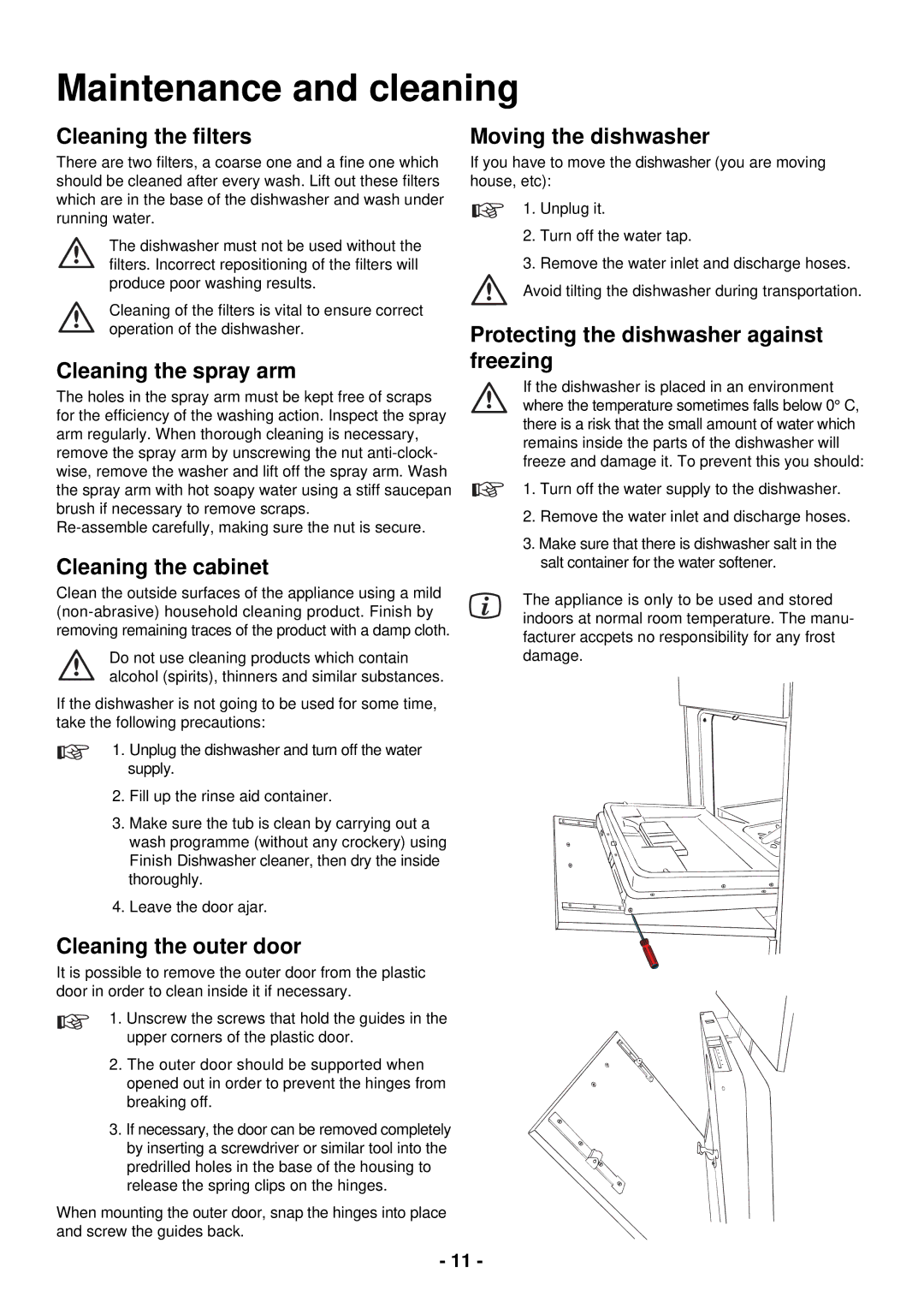 Zanussi ZDC 5465 manual Maintenance and cleaning 